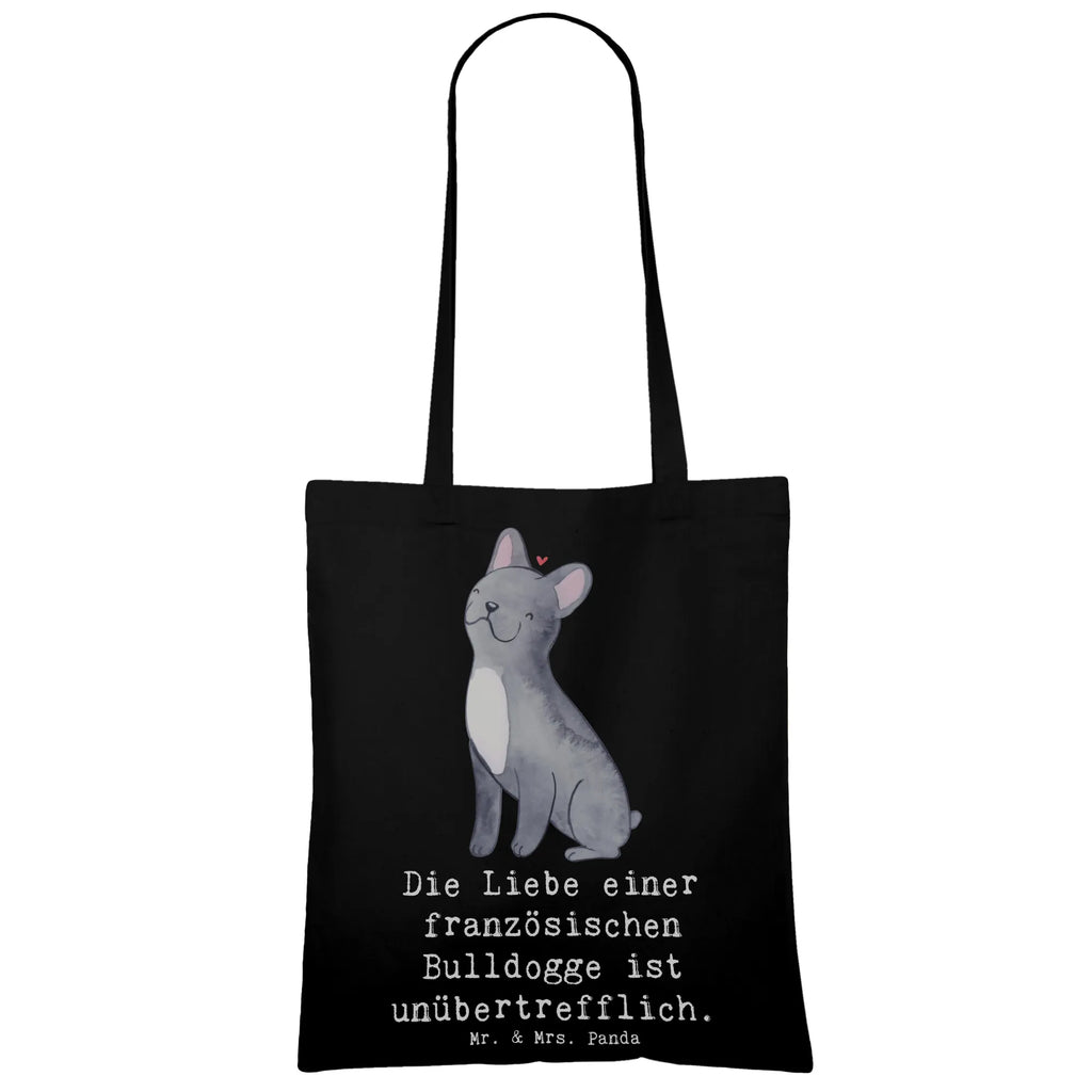 Tote bag Die Liebe einer französischen Bulldogge ist unübertrefflich. Laptoptasche, Beuteltasche, Jutebeutel, Tragetasche, Shopper, Stoffbeutel, Badetasche, Einkaufstasche, Umhängetasche, Tasche, Strandtasche, Stofftasche, Einkaufstüte, Schultertasche, Jutetasche, Beutel, Hund, Hunderasse, Rassehund, Hundebesitzer, Geschenk, Tierfreund, Schenken, Welpe