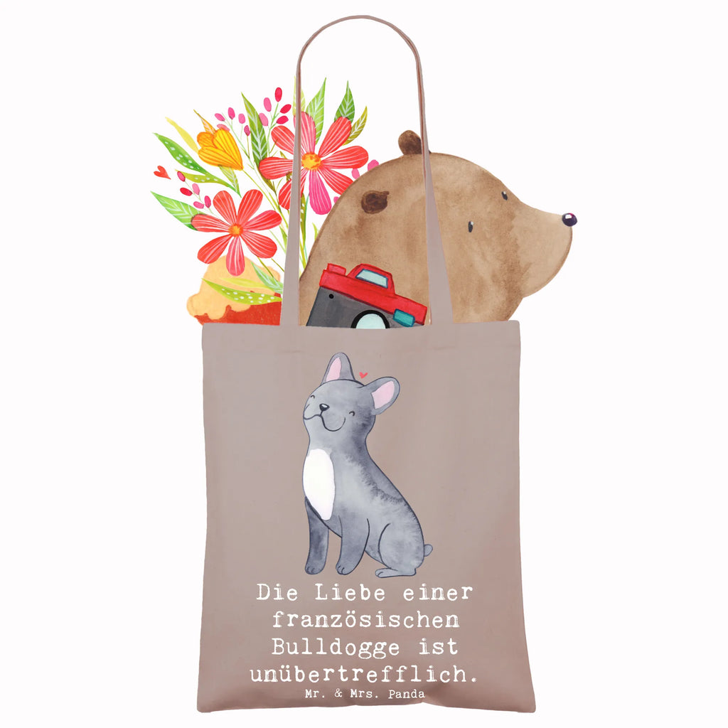 Tote bag Die Liebe einer französischen Bulldogge ist unübertrefflich. Laptoptasche, Beuteltasche, Jutebeutel, Tragetasche, Shopper, Stoffbeutel, Badetasche, Einkaufstasche, Umhängetasche, Tasche, Strandtasche, Stofftasche, Einkaufstüte, Schultertasche, Jutetasche, Beutel, Hund, Hunderasse, Rassehund, Hundebesitzer, Geschenk, Tierfreund, Schenken, Welpe