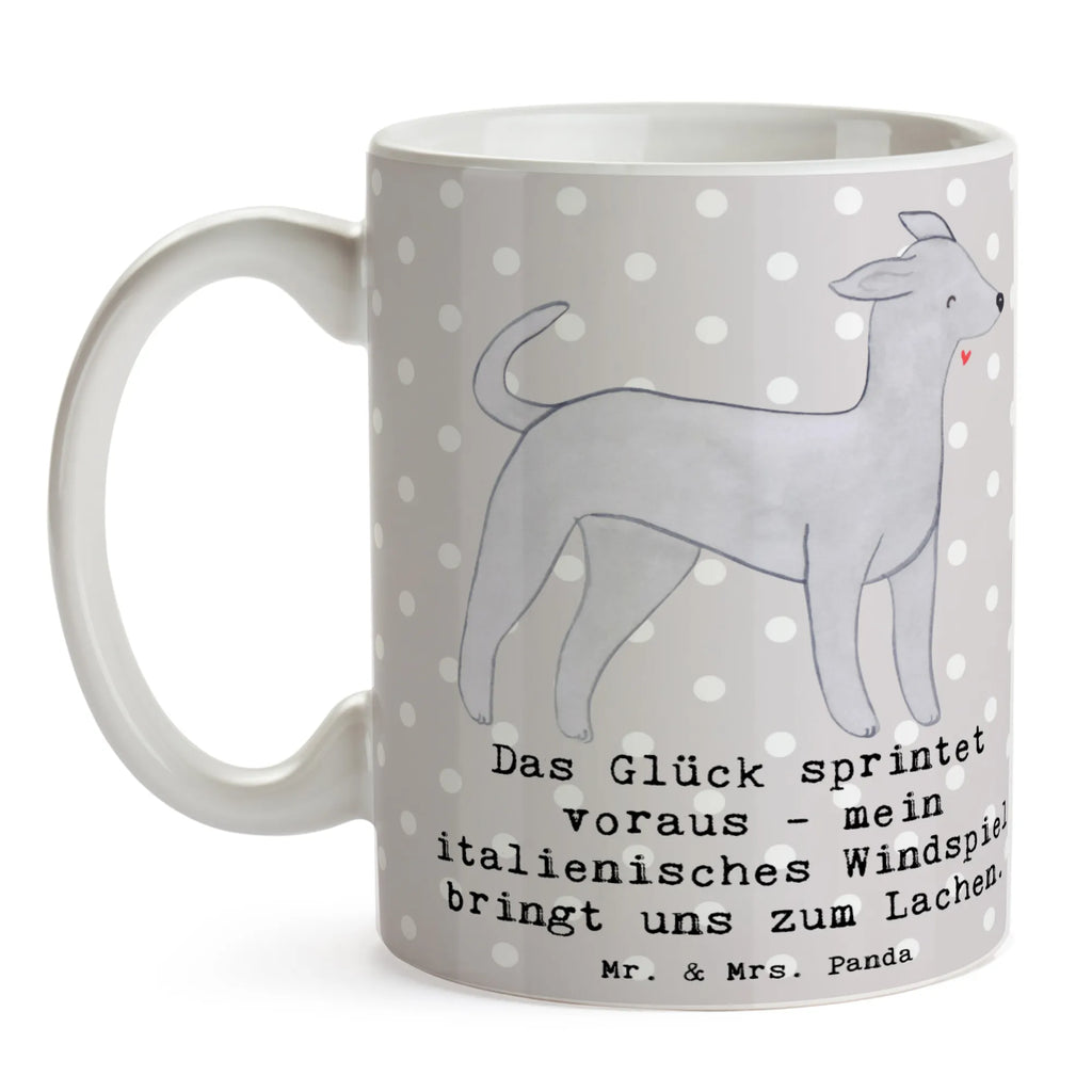 Mug Das Glück sprintet voraus - mein italienisches Windspiel bringt uns zum Lachen. Teetasse, Kaffeetasse, Geschenktasse, Tasse mit Zitaten, Tasse, Keramiktasse, Bürotasse, Porzellantasse, Tasse mit Motiven, Hund, Hunderasse, Rassehund, Hundebesitzer, Geschenk, Tierfreund, Schenken, Welpe