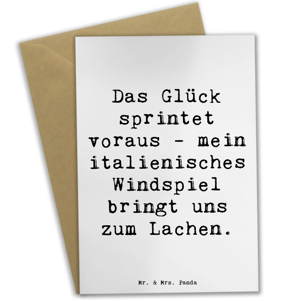 Greetings card Saying Das Glück sprintet voraus - mein italienisches Windspiel bringt uns zum Lachen. Einladungskarte, Geburtstagskarte, Klappkarte, Grußkarte, Hochzeitskarte, Karte, Glückwunschkarte, Ansichtskarten, Hund, Hunderasse, Rassehund, Hundebesitzer, Geschenk, Tierfreund, Schenken, Welpe