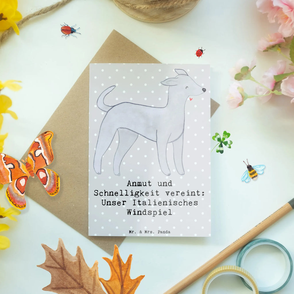 Greetings card Anmut und Schnelligkeit vereint: Unser Italienisches Windspiel Ansichtskarten, Karte, Klappkarte, Grußkarte, Geburtstagskarte, Einladungskarte, Glückwunschkarte, Hochzeitskarte, Hund, Hunderasse, Rassehund, Hundebesitzer, Geschenk, Tierfreund, Schenken, Welpe