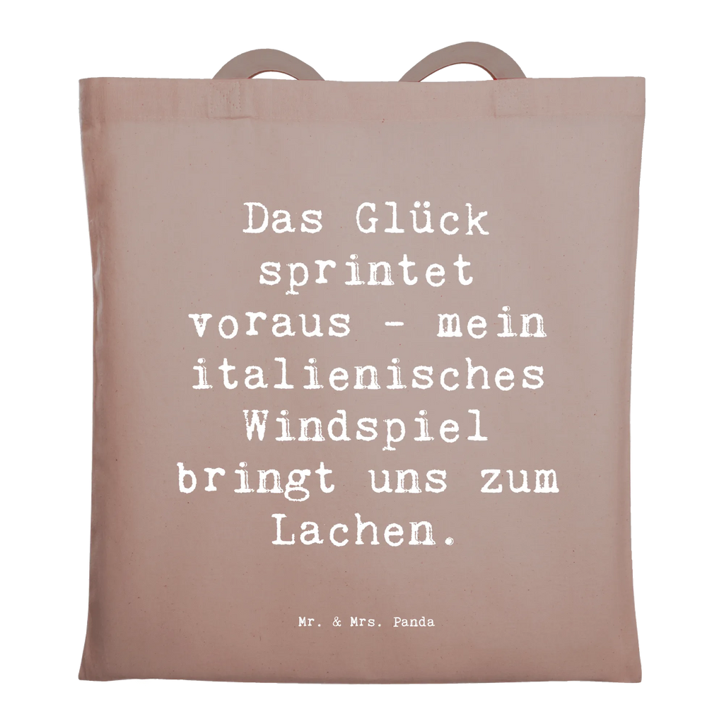 Tote bag Saying Das Glück sprintet voraus - mein italienisches Windspiel bringt uns zum Lachen. Strandtasche, Jutebeutel, Beuteltasche, Tragetasche, Badetasche, Einkaufstasche, Beutel, Tasche, Laptoptasche, Umhängetasche, Schultertasche, Stofftasche, Jutetasche, Stoffbeutel, Shopper, Einkaufstüte, Hund, Hunderasse, Rassehund, Hundebesitzer, Geschenk, Tierfreund, Schenken, Welpe