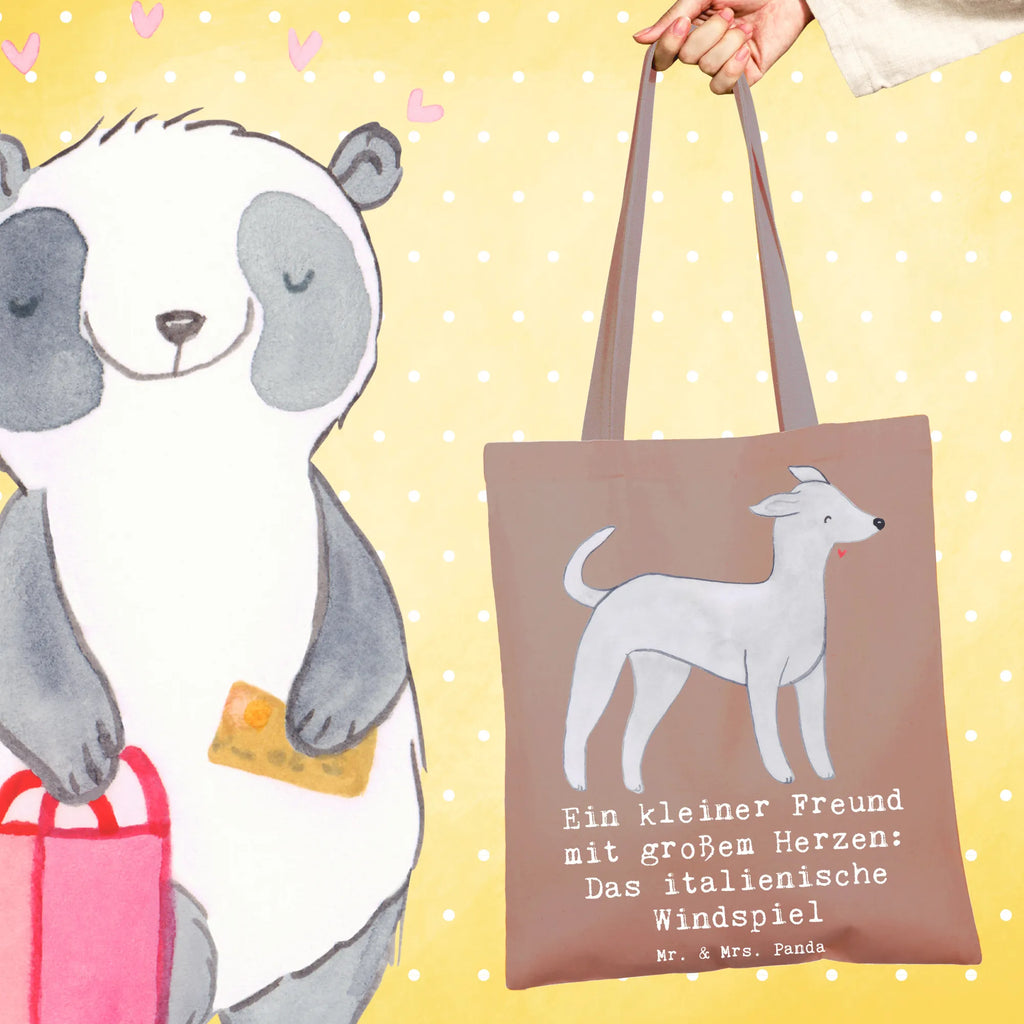 Tote bag Ein kleiner Freund mit großem Herzen: Das italienische Windspiel Stoffbeutel, Einkaufstüte, Laptoptasche, Badetasche, Stofftasche, Shopper, Beuteltasche, Strandtasche, Einkaufstasche, Schultertasche, Jutebeutel, Beutel, Tasche, Tragetasche, Jutetasche, Umhängetasche, Hund, Hunderasse, Rassehund, Hundebesitzer, Geschenk, Tierfreund, Schenken, Welpe