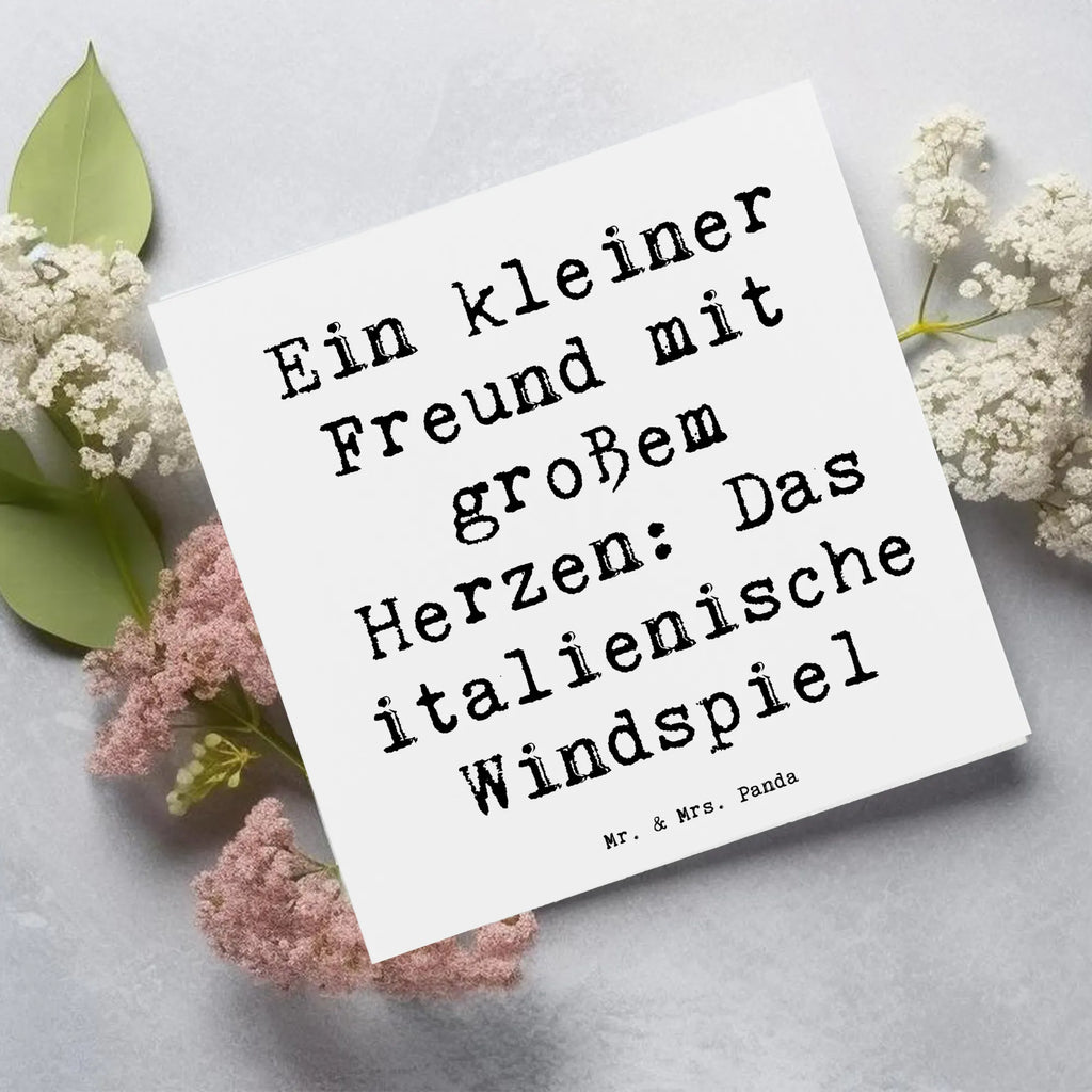 Deluxe Card Saying Ein kleiner Freund mit großem Herzen: Das italienische Windspiel Karte, Glückwunschkarte, Grußkarte, Geburtstagskarte, Hochwertige Grußkarte, Einladungskarte, Klappkarte, Hochzeitskarte, Hochwertige Klappkarte, Hund, Hunderasse, Rassehund, Hundebesitzer, Geschenk, Tierfreund, Schenken, Welpe