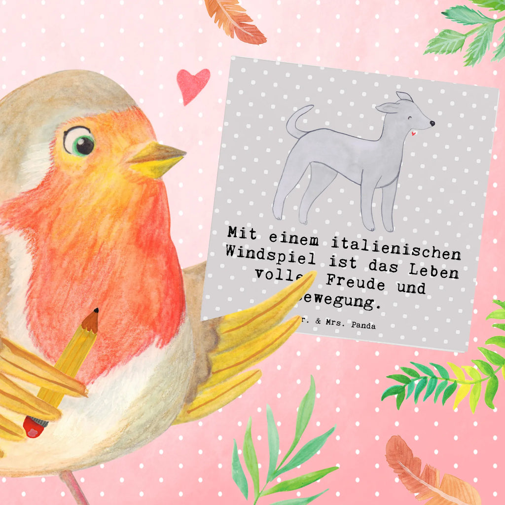 Deluxe Card Mit einem italienischen Windspiel ist das Leben voller Freude und Bewegung. Karte, Einladungskarte, Grußkarte, Hochwertige Klappkarte, Hochzeitskarte, Hochwertige Grußkarte, Glückwunschkarte, Klappkarte, Geburtstagskarte, Hund, Hunderasse, Rassehund, Hundebesitzer, Geschenk, Tierfreund, Schenken, Welpe