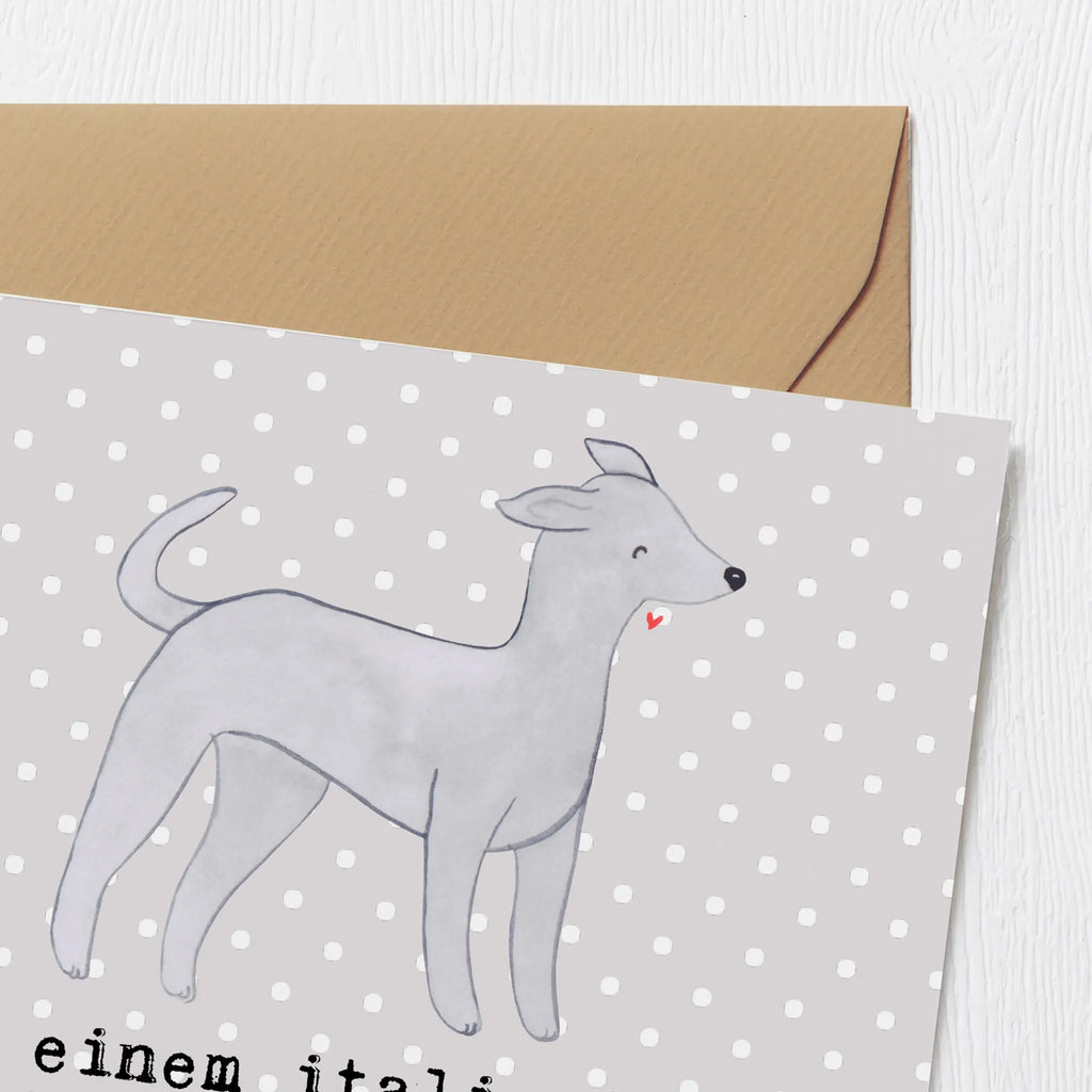 Deluxe Card Mit einem italienischen Windspiel ist das Leben voller Freude und Bewegung. Karte, Einladungskarte, Grußkarte, Hochwertige Klappkarte, Hochzeitskarte, Hochwertige Grußkarte, Glückwunschkarte, Klappkarte, Geburtstagskarte, Hund, Hunderasse, Rassehund, Hundebesitzer, Geschenk, Tierfreund, Schenken, Welpe