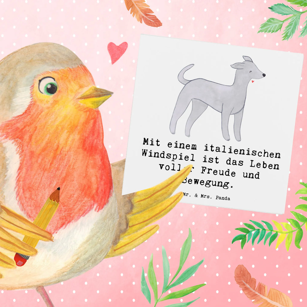 Deluxe Card Mit einem italienischen Windspiel ist das Leben voller Freude und Bewegung. Karte, Einladungskarte, Grußkarte, Hochwertige Klappkarte, Hochzeitskarte, Hochwertige Grußkarte, Glückwunschkarte, Klappkarte, Geburtstagskarte, Hund, Hunderasse, Rassehund, Hundebesitzer, Geschenk, Tierfreund, Schenken, Welpe