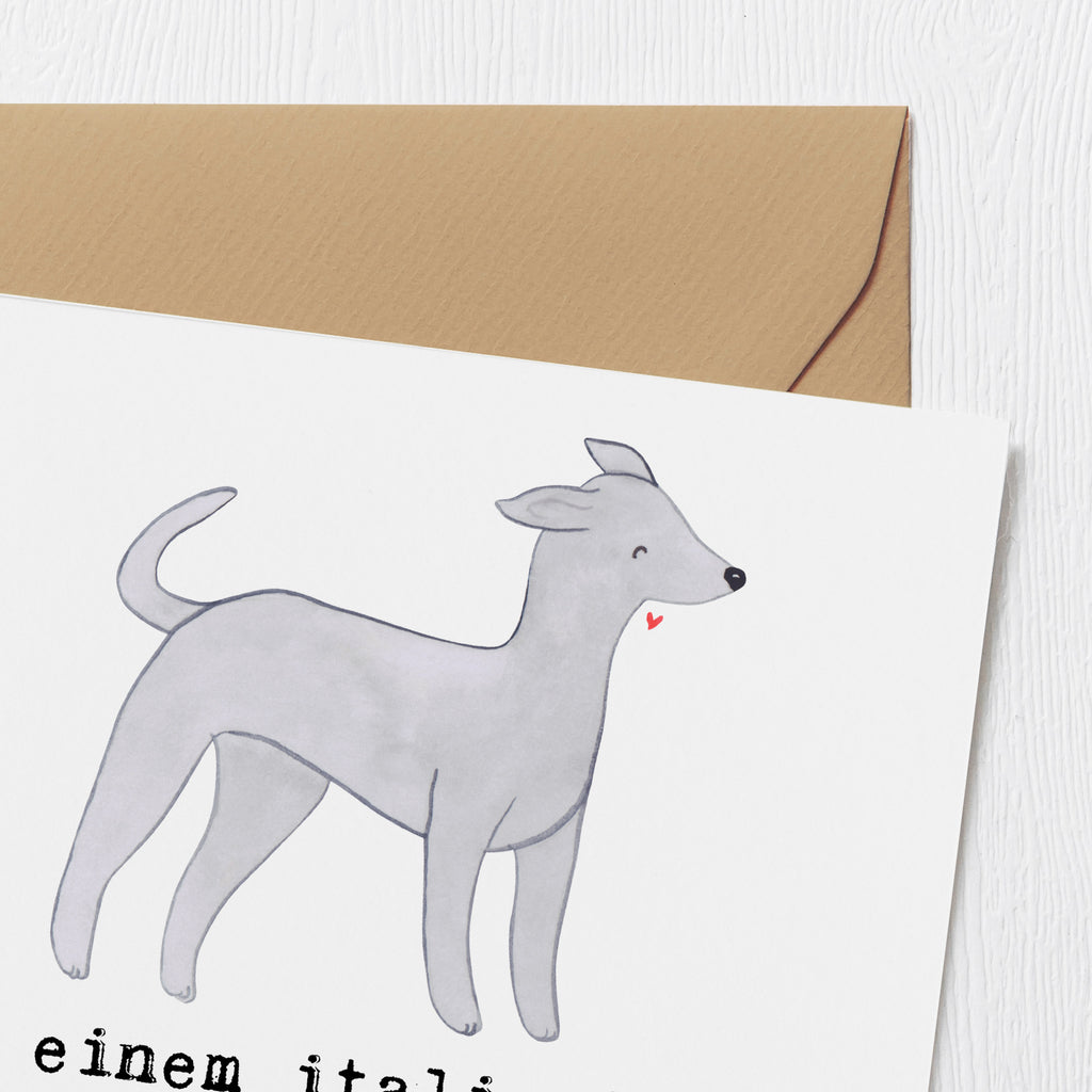 Deluxe Card Mit einem italienischen Windspiel ist das Leben voller Freude und Bewegung. Karte, Einladungskarte, Grußkarte, Hochwertige Klappkarte, Hochzeitskarte, Hochwertige Grußkarte, Glückwunschkarte, Klappkarte, Geburtstagskarte, Hund, Hunderasse, Rassehund, Hundebesitzer, Geschenk, Tierfreund, Schenken, Welpe
