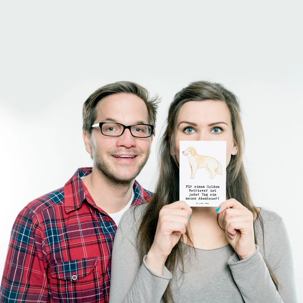 Postkarte Golden Retriever Abenteuer Einladungskarte, Dankeskarte, Geschenkkarte, Postkarte, Ansichtskarten, Einladungskarten Geburtstag, Einladung Geburtstag, Einladung, Geburtstagskarte, Karte, Grußkarte, Ansichtskarte, Hund, Hunderasse, Rassehund, Hundebesitzer, Geschenk, Tierfreund, Schenken, Welpe