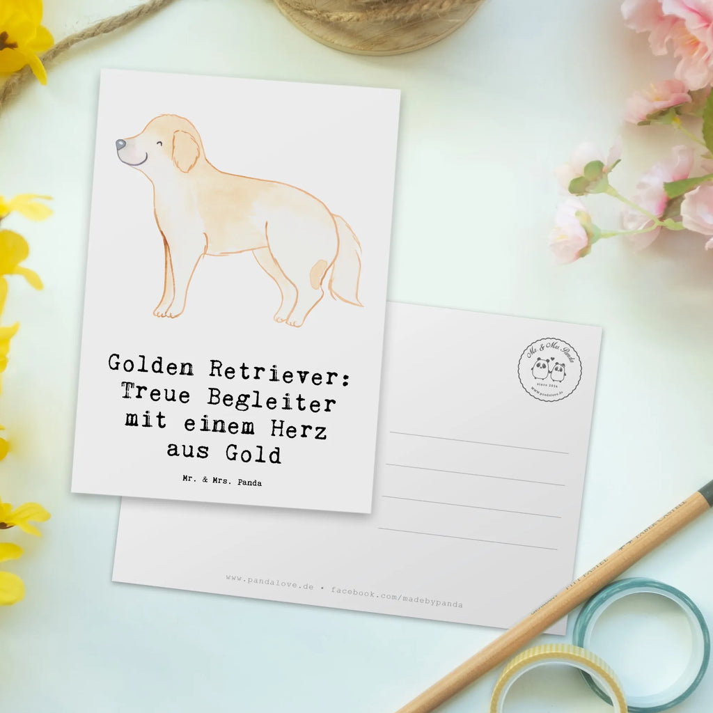 Postcard Golden Retriever: Treue Begleiter mit einem Herz aus Gold Einladung, Geschenkkarte, Ansichtskarte, Karte, Dankeskarte, Grußkarte, Geburtstagskarte, Ansichtskarten, Einladung Geburtstag, Einladungskarte, Einladungskarten Geburtstag, Postkarte, Hund, Hunderasse, Rassehund, Hundebesitzer, Geschenk, Tierfreund, Schenken, Welpe