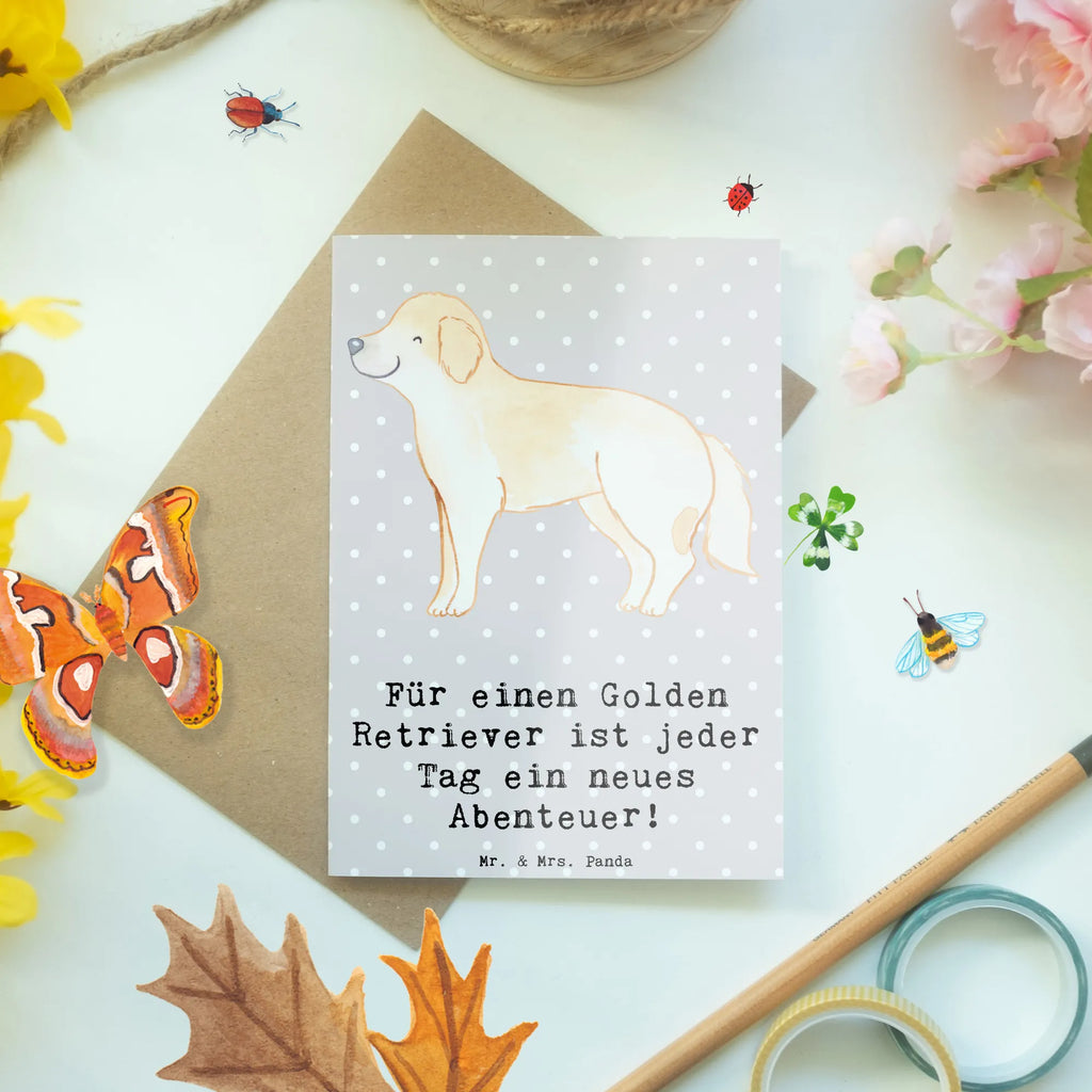 Grußkarte Golden Retriever Abenteuer Hochzeitskarte, Geburtstagskarte, Grußkarte, Einladungskarte, Glückwunschkarte, Klappkarte, Karte, Ansichtskarten, Hund, Hunderasse, Rassehund, Hundebesitzer, Geschenk, Tierfreund, Schenken, Welpe