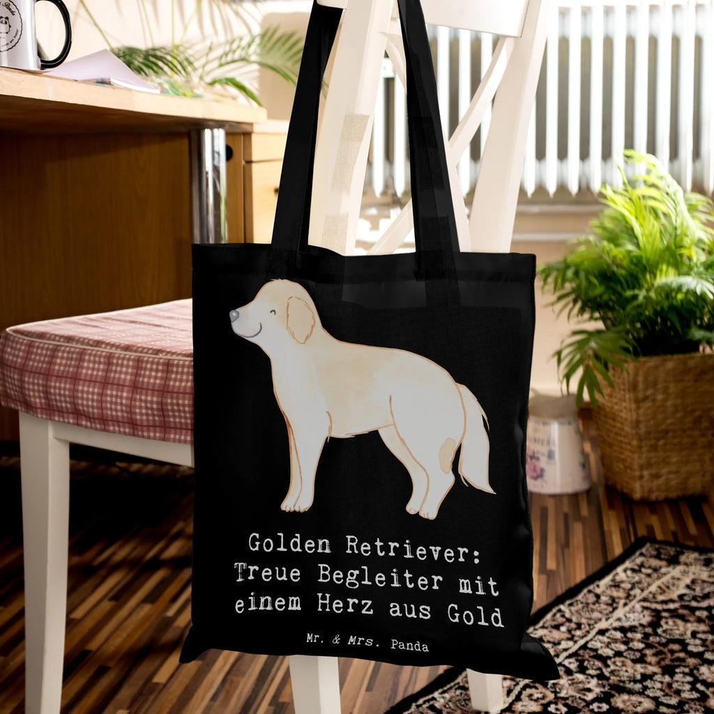 Tote bag Golden Retriever: Treue Begleiter mit einem Herz aus Gold Stofftasche, Einkaufstasche, Strandtasche, Stoffbeutel, Jutetasche, Jutebeutel, Tragetasche, Beuteltasche, Beutel, Tasche, Laptoptasche, Shopper, Umhängetasche, Badetasche, Einkaufstüte, Schultertasche, Hund, Hunderasse, Rassehund, Hundebesitzer, Geschenk, Tierfreund, Schenken, Welpe