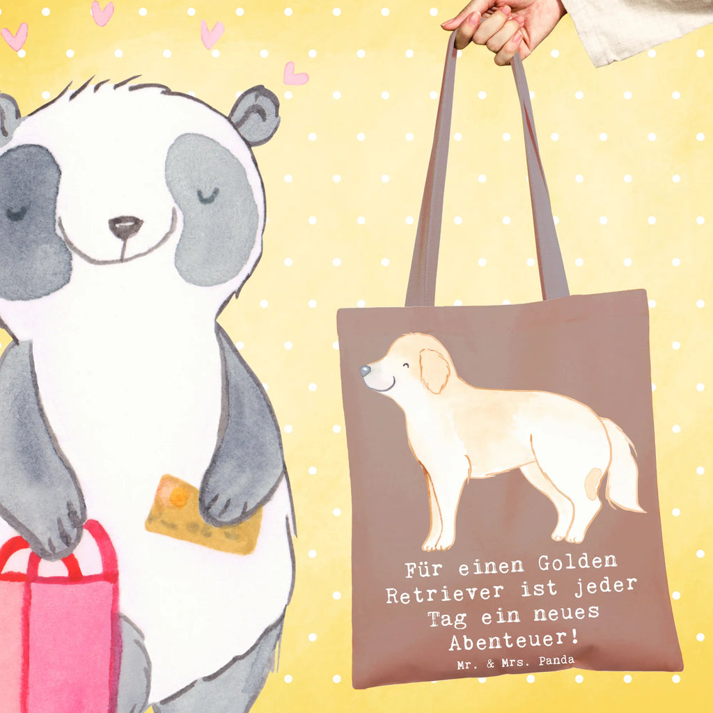 Tote bag Für einen Golden Retriever ist jeder Tag ein neues Abenteuer! Jutebeutel, Beuteltasche, Beutel, Stoffbeutel, Shopper, Einkaufstüte, Tragetasche, Strandtasche, Schultertasche, Tasche, Badetasche, Umhängetasche, Laptoptasche, Einkaufstasche, Stofftasche, Jutetasche, Hund, Hunderasse, Rassehund, Hundebesitzer, Geschenk, Tierfreund, Schenken, Welpe