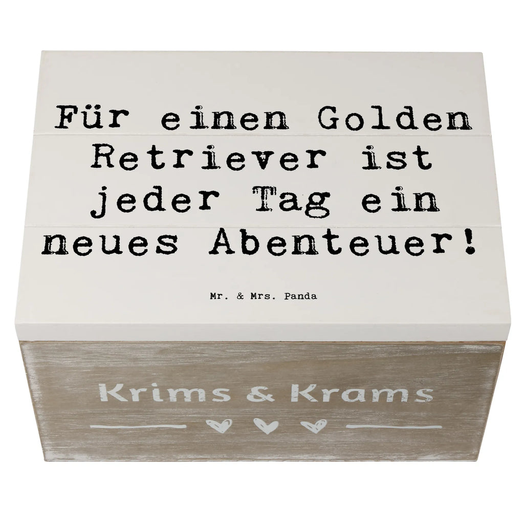 Holzkiste Spruch Golden Retriever Abenteuer Holzkiste, XXL, Erinnerungskiste, Schatzkiste, Aufbewahrungsbox, Schatulle, Dekokiste, Erinnerungsbox, Geschenkbox, Truhe, Geschenkdose, Kiste, Hund, Hunderasse, Rassehund, Hundebesitzer, Geschenk, Tierfreund, Schenken, Welpe