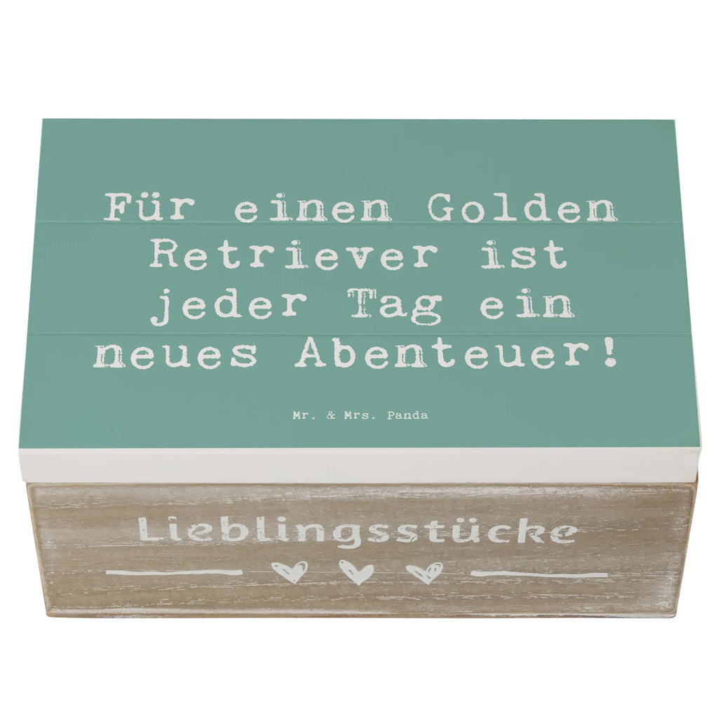 Holzkiste Spruch Golden Retriever Abenteuer Holzkiste, XXL, Erinnerungskiste, Schatzkiste, Aufbewahrungsbox, Schatulle, Dekokiste, Erinnerungsbox, Geschenkbox, Truhe, Geschenkdose, Kiste, Hund, Hunderasse, Rassehund, Hundebesitzer, Geschenk, Tierfreund, Schenken, Welpe