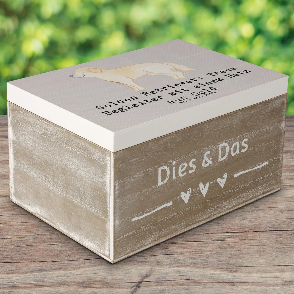 Holzkiste Golden Retriever Freund Dekokiste, Truhe, Erinnerungsbox, Geschenkbox, Geschenkdose, XXL, Erinnerungskiste, Schatzkiste, Holzkiste, Schatulle, Aufbewahrungsbox, Kiste, Hund, Hunderasse, Rassehund, Hundebesitzer, Geschenk, Tierfreund, Schenken, Welpe