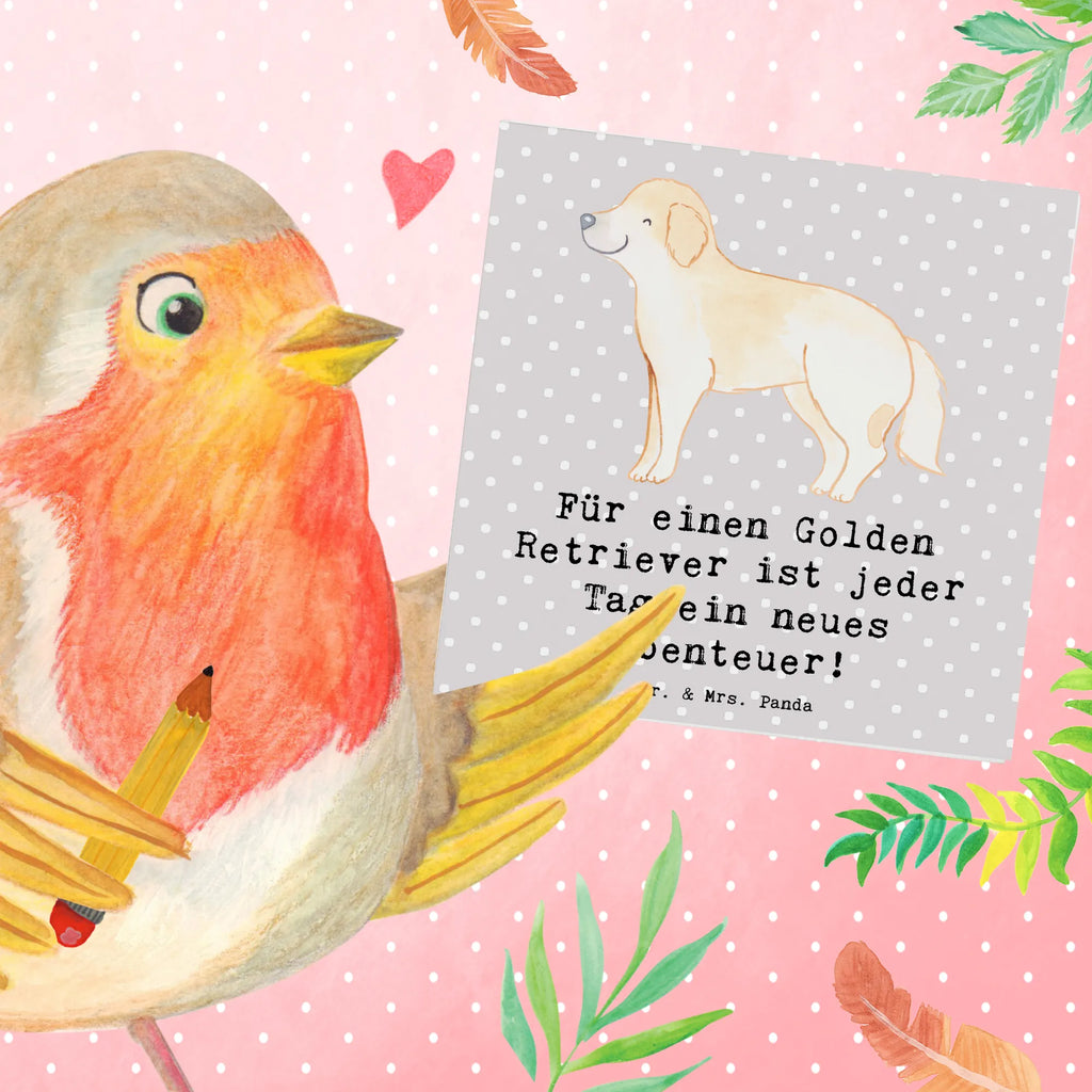 Deluxe Card Für einen Golden Retriever ist jeder Tag ein neues Abenteuer! Grußkarte, Karte, Hochwertige Klappkarte, Einladungskarte, Hochzeitskarte, Hochwertige Grußkarte, Klappkarte, Geburtstagskarte, Glückwunschkarte, Hund, Hunderasse, Rassehund, Hundebesitzer, Geschenk, Tierfreund, Schenken, Welpe