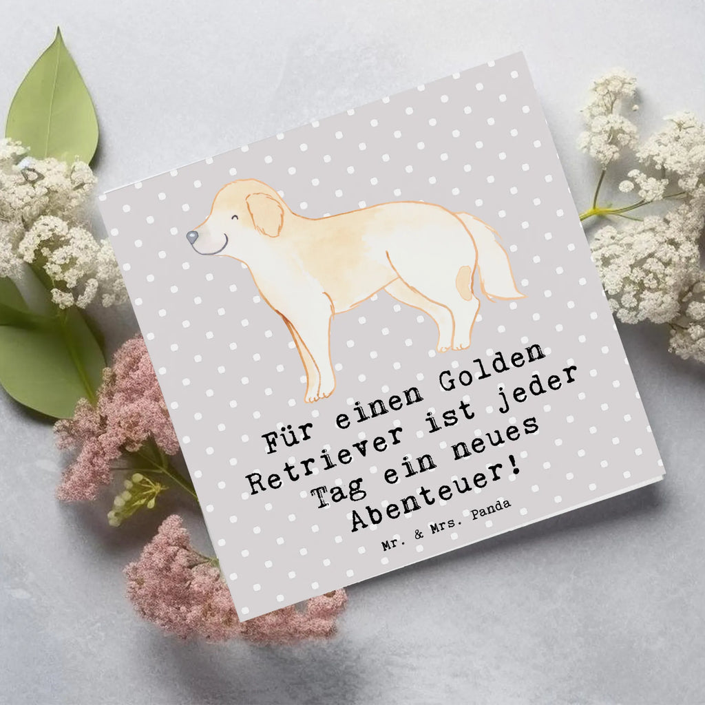 Deluxe Card Für einen Golden Retriever ist jeder Tag ein neues Abenteuer! Grußkarte, Karte, Hochwertige Klappkarte, Einladungskarte, Hochzeitskarte, Hochwertige Grußkarte, Klappkarte, Geburtstagskarte, Glückwunschkarte, Hund, Hunderasse, Rassehund, Hundebesitzer, Geschenk, Tierfreund, Schenken, Welpe