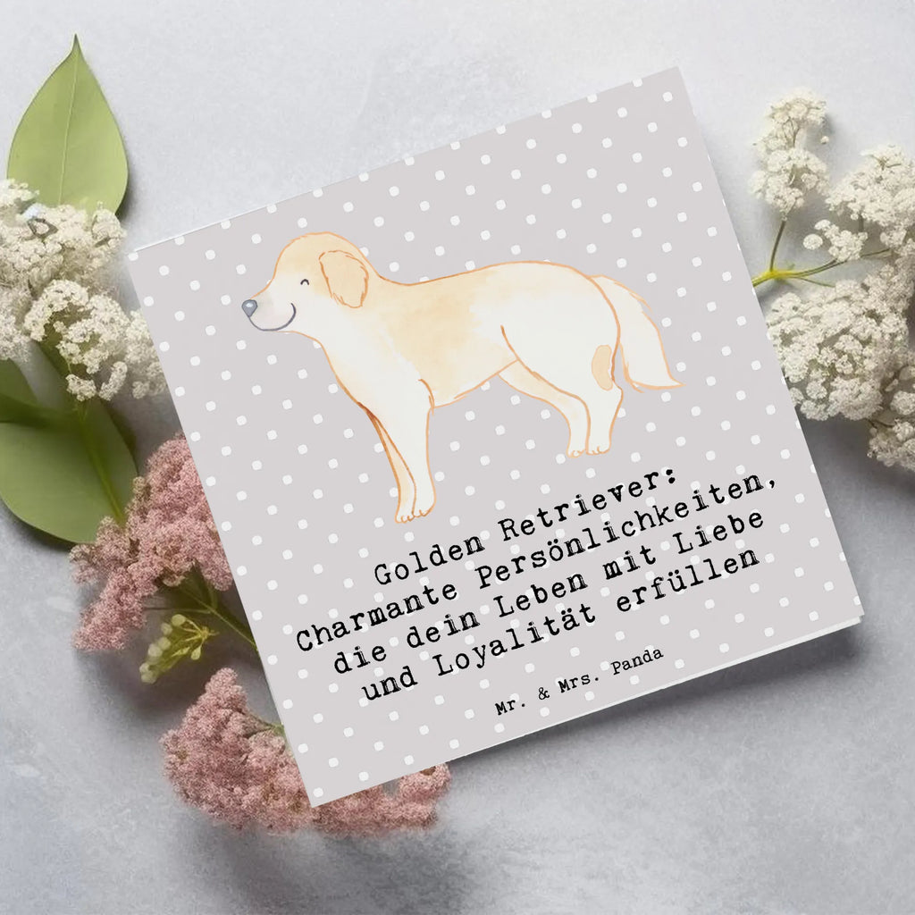 Deluxe Karte Golden Retriever Charme Glückwunschkarte, Einladungskarte, Geburtstagskarte, Hochwertige Grußkarte, Hochzeitskarte, Klappkarte, Grußkarte, Karte, Hochwertige Klappkarte, Hund, Hunderasse, Rassehund, Hundebesitzer, Geschenk, Tierfreund, Schenken, Welpe