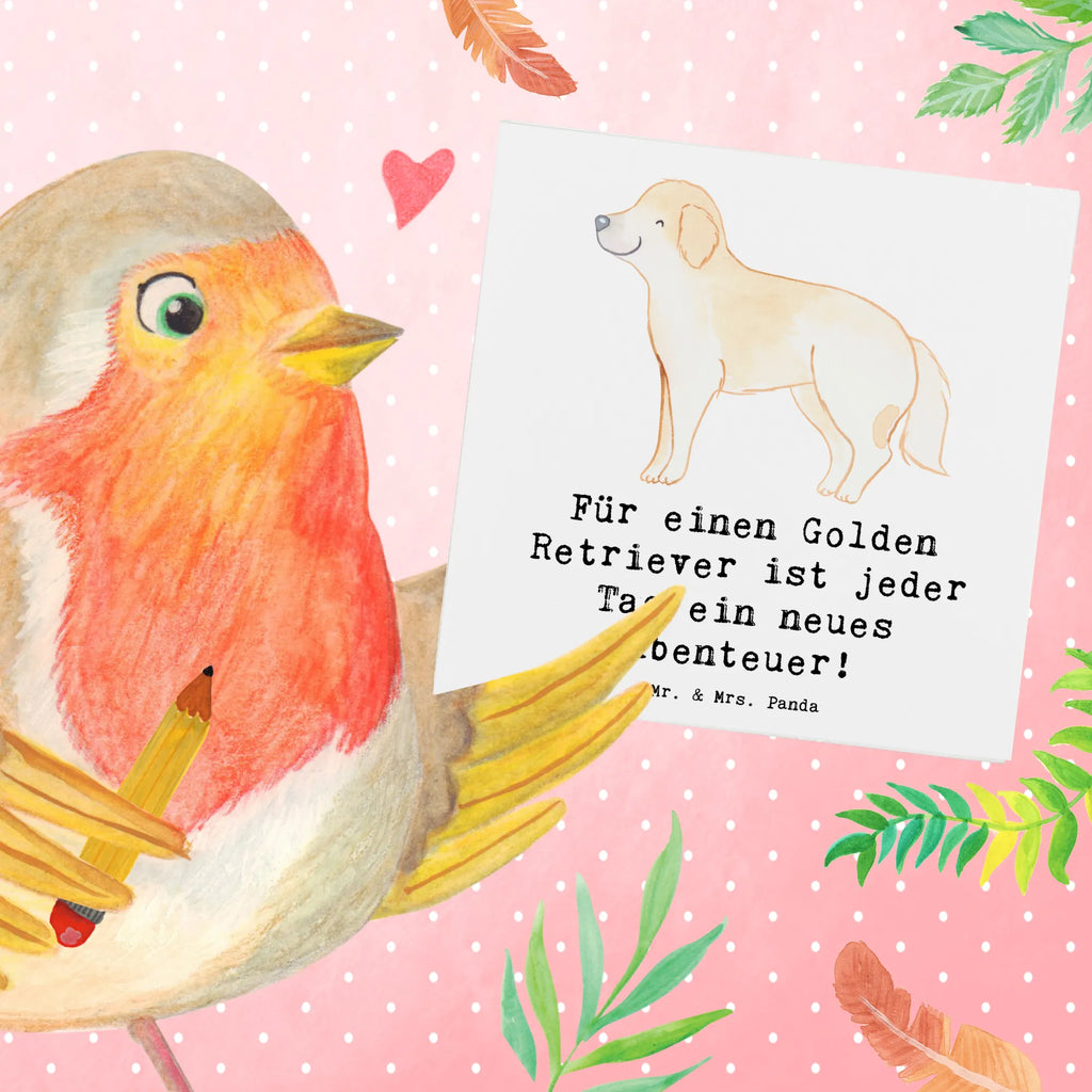 Deluxe Card Für einen Golden Retriever ist jeder Tag ein neues Abenteuer! Grußkarte, Karte, Hochwertige Klappkarte, Einladungskarte, Hochzeitskarte, Hochwertige Grußkarte, Klappkarte, Geburtstagskarte, Glückwunschkarte, Hund, Hunderasse, Rassehund, Hundebesitzer, Geschenk, Tierfreund, Schenken, Welpe