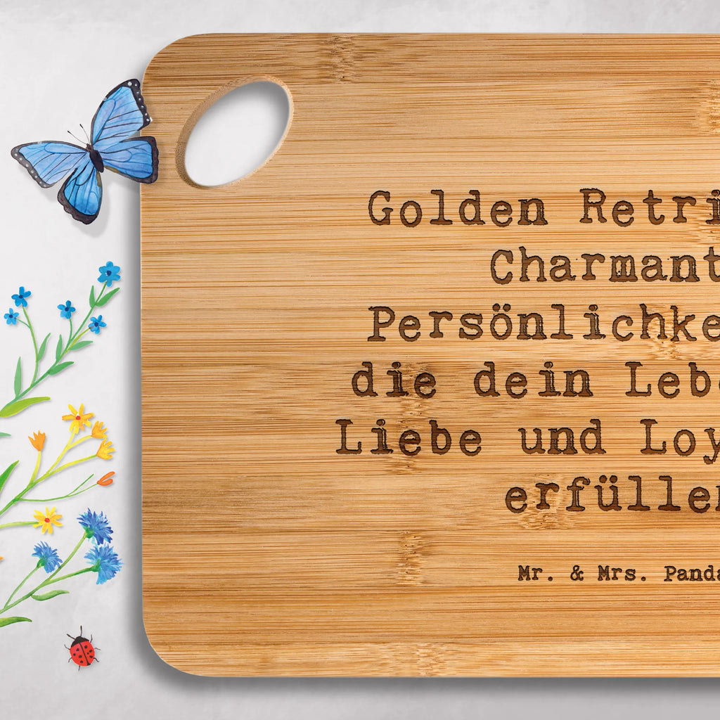 Bambus - deska do krojenia Przysłowie Golden Retriever: Charmante Persönlichkeiten, die dein Leben mit Liebe und Loyalität erfüllen Pies, rasa psa, pies rasowy, właściciel psa, prezent, miłośnik zwierząt, dawanie, szczeniak