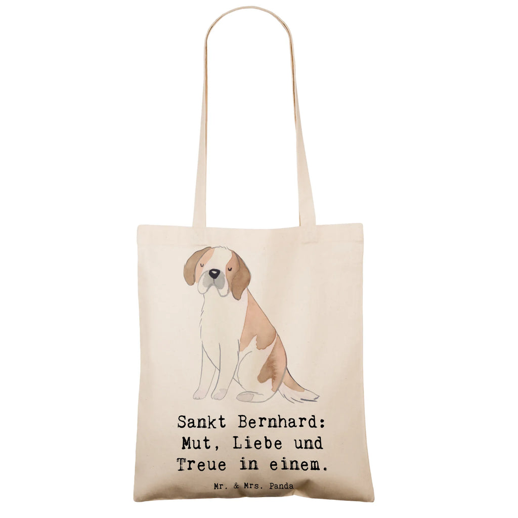 Tote bag Sankt Bernhard: Mut, Liebe und Treue in einem. Shopper, Einkaufstüte, Tasche, Umhängetasche, Badetasche, Jutetasche, Einkaufstasche, Tragetasche, Stofftasche, Beuteltasche, Stoffbeutel, Schultertasche, Strandtasche, Laptoptasche, Jutebeutel, Beutel, Hund, Hunderasse, Rassehund, Hundebesitzer, Geschenk, Tierfreund, Schenken, Welpe