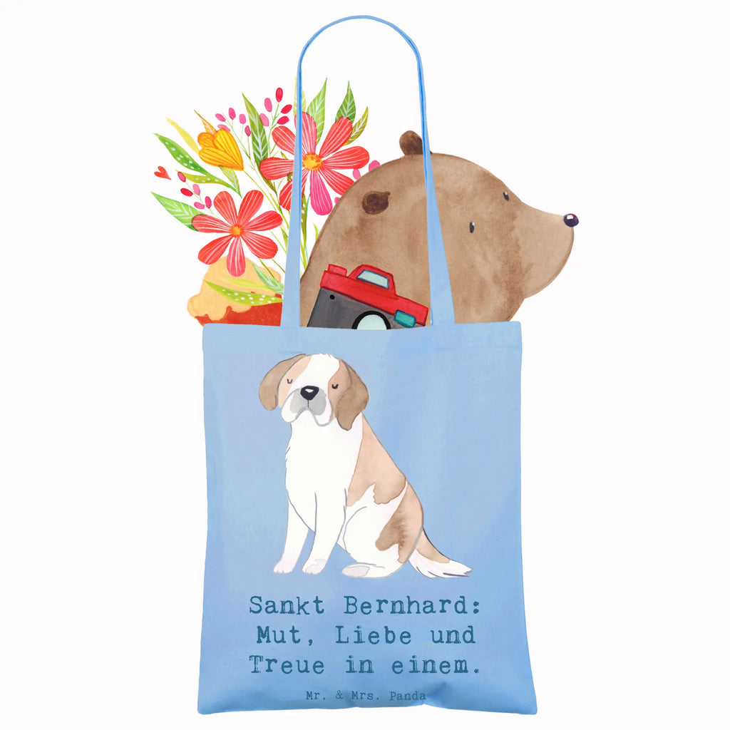 Tote bag Sankt Bernhard: Mut, Liebe und Treue in einem. Shopper, Einkaufstüte, Tasche, Umhängetasche, Badetasche, Jutetasche, Einkaufstasche, Tragetasche, Stofftasche, Beuteltasche, Stoffbeutel, Schultertasche, Strandtasche, Laptoptasche, Jutebeutel, Beutel, Hund, Hunderasse, Rassehund, Hundebesitzer, Geschenk, Tierfreund, Schenken, Welpe