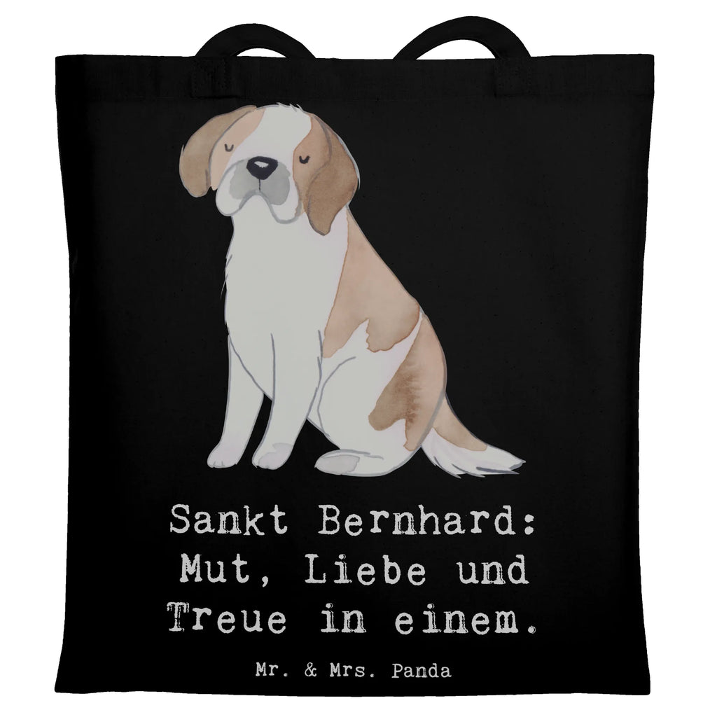 Tote bag Sankt Bernhard: Mut, Liebe und Treue in einem. Shopper, Einkaufstüte, Tasche, Umhängetasche, Badetasche, Jutetasche, Einkaufstasche, Tragetasche, Stofftasche, Beuteltasche, Stoffbeutel, Schultertasche, Strandtasche, Laptoptasche, Jutebeutel, Beutel, Hund, Hunderasse, Rassehund, Hundebesitzer, Geschenk, Tierfreund, Schenken, Welpe