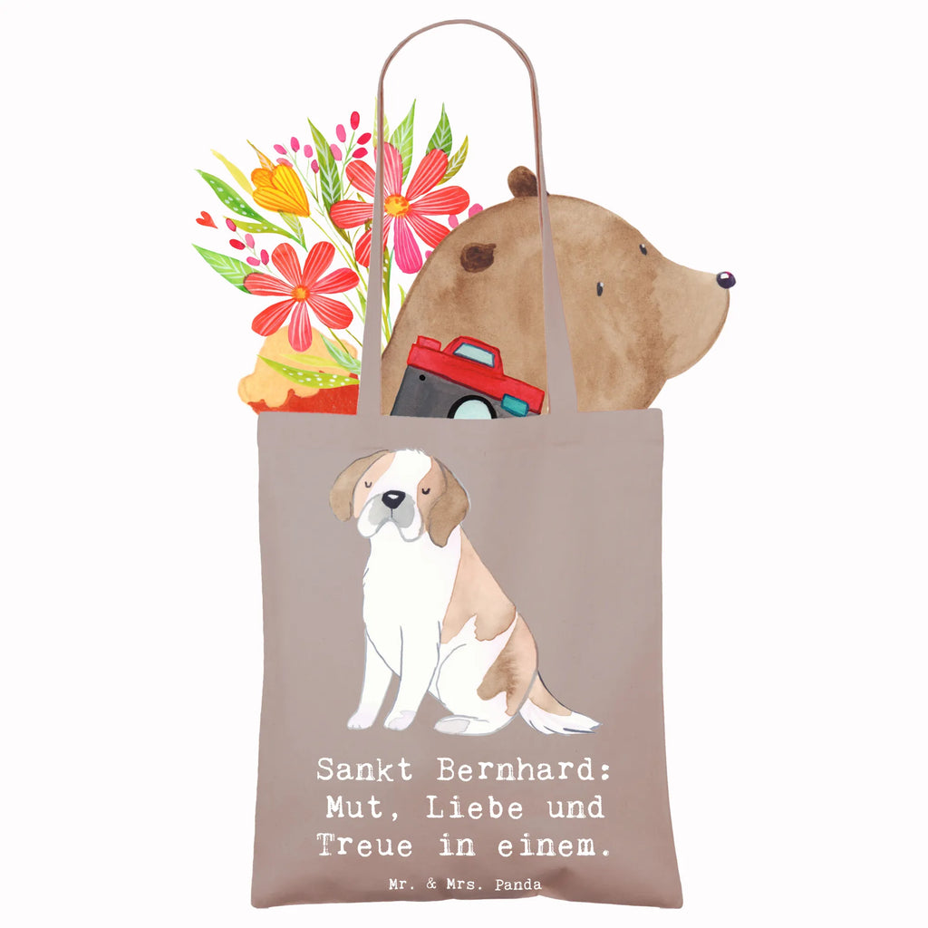 Tote bag Sankt Bernhard: Mut, Liebe und Treue in einem. Shopper, Einkaufstüte, Tasche, Umhängetasche, Badetasche, Jutetasche, Einkaufstasche, Tragetasche, Stofftasche, Beuteltasche, Stoffbeutel, Schultertasche, Strandtasche, Laptoptasche, Jutebeutel, Beutel, Hund, Hunderasse, Rassehund, Hundebesitzer, Geschenk, Tierfreund, Schenken, Welpe