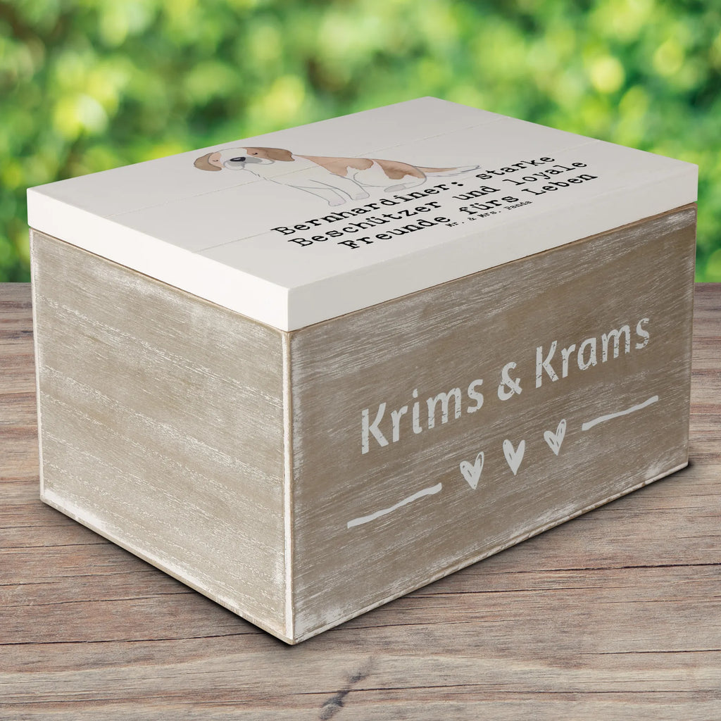Holzkiste Bernhardiner Treue Erinnerungsbox, Kiste, Dekokiste, Geschenkdose, Truhe, Geschenkbox, Aufbewahrungsbox, Holzkiste, XXL, Schatzkiste, Erinnerungskiste, Schatulle, Hund, Hunderasse, Rassehund, Hundebesitzer, Geschenk, Tierfreund, Schenken, Welpe