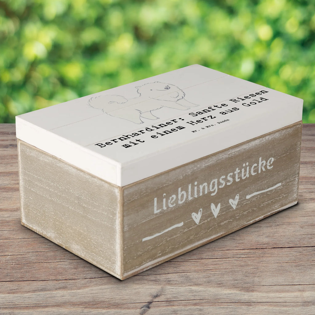 Holzkiste Bernhardiner Herz Aufbewahrungsbox, Schatzkiste, Kiste, Erinnerungsbox, Holzkiste, Erinnerungskiste, Dekokiste, Schatulle, Geschenkdose, XXL, Truhe, Geschenkbox, Hund, Hunderasse, Rassehund, Hundebesitzer, Geschenk, Tierfreund, Schenken, Welpe