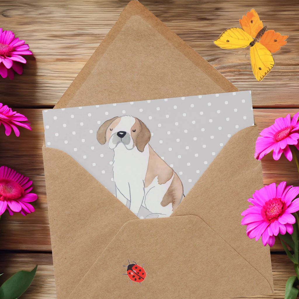 Deluxe Card Sankt Bernhard: Mut, Liebe und Treue in einem. Glückwunschkarte, Hochwertige Grußkarte, Einladungskarte, Hochwertige Klappkarte, Klappkarte, Karte, Grußkarte, Geburtstagskarte, Hochzeitskarte, Hund, Hunderasse, Rassehund, Hundebesitzer, Geschenk, Tierfreund, Schenken, Welpe