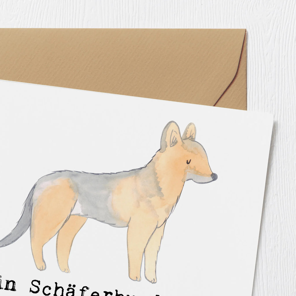 Deluxe Card Ein Schäferhund ist nicht nur ein Hund, sondern ein treuer Freund fürs Leben. Karte, Hochwertige Klappkarte, Geburtstagskarte, Einladungskarte, Glückwunschkarte, Grußkarte, Klappkarte, Hochwertige Grußkarte, Hochzeitskarte, Hund, Hunderasse, Rassehund, Hundebesitzer, Geschenk, Tierfreund, Schenken, Welpe