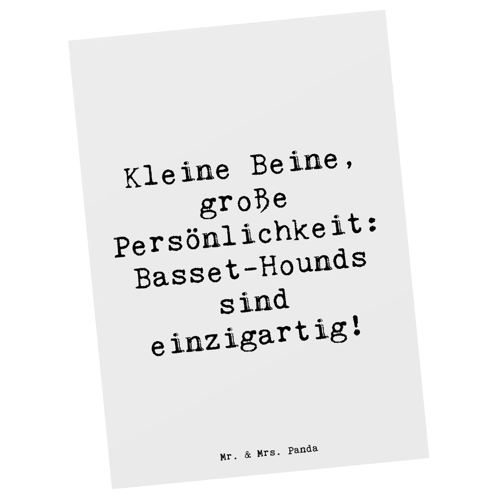 Postcard Saying Kleine Beine, große Persönlichkeit: Basset-Hounds sind einzigartig! Karte, Dankeskarte, Einladungskarten Geburtstag, Ansichtskarten, Einladung, Einladungskarte, Grußkarte, Geschenkkarte, Ansichtskarte, Postkarte, Einladung Geburtstag, Geburtstagskarte, Hund, Hunderasse, Rassehund, Hundebesitzer, Geschenk, Tierfreund, Schenken, Welpe