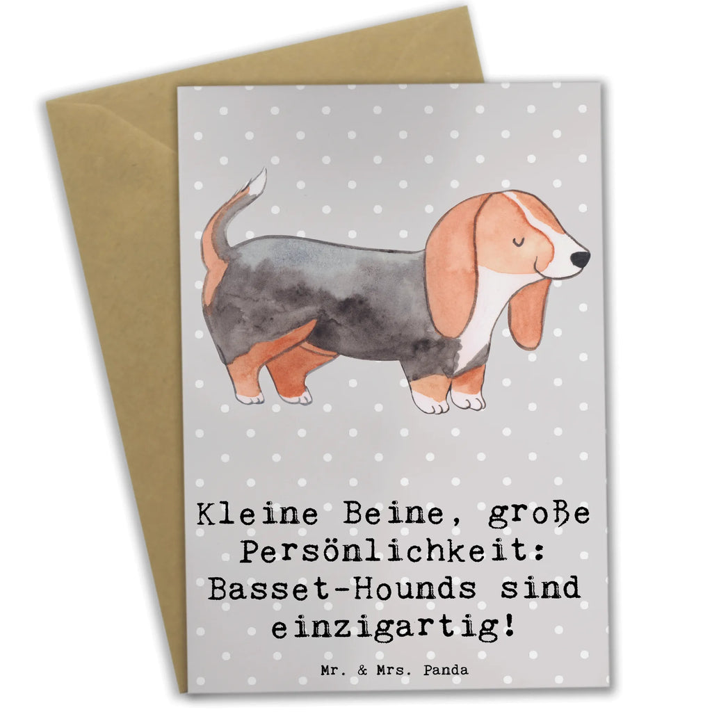 Greetings card Kleine Beine, große Persönlichkeit: Basset-Hounds sind einzigartig! Geburtstagskarte, Klappkarte, Glückwunschkarte, Einladungskarte, Karte, Ansichtskarten, Grußkarte, Hochzeitskarte, Hund, Hunderasse, Rassehund, Hundebesitzer, Geschenk, Tierfreund, Schenken, Welpe