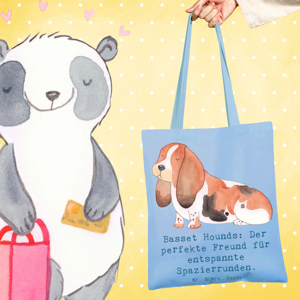 Tragetasche Basset Hound Freund Jutebeutel, Schultertasche, Shopper, Tasche, Strandtasche, Badetasche, Umhängetasche, Stofftasche, Beutel, Tragetasche, Laptoptasche, Jutetasche, Beuteltasche, Einkaufstüte, Stoffbeutel, Einkaufstasche, Hund, Hunderasse, Rassehund, Hundebesitzer, Geschenk, Tierfreund, Schenken, Welpe