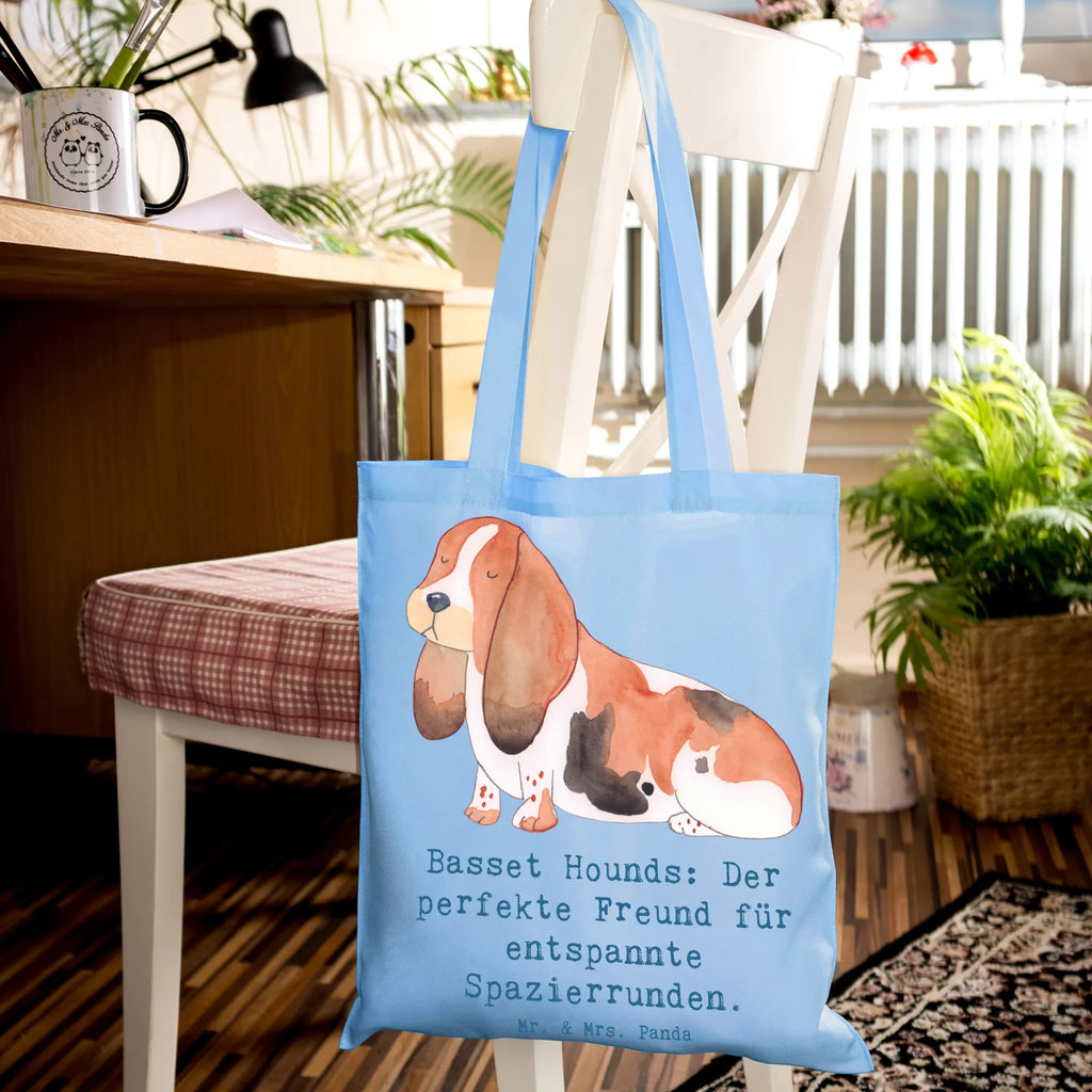 Tragetasche Basset Hound Freund Jutebeutel, Schultertasche, Shopper, Tasche, Strandtasche, Badetasche, Umhängetasche, Stofftasche, Beutel, Tragetasche, Laptoptasche, Jutetasche, Beuteltasche, Einkaufstüte, Stoffbeutel, Einkaufstasche, Hund, Hunderasse, Rassehund, Hundebesitzer, Geschenk, Tierfreund, Schenken, Welpe