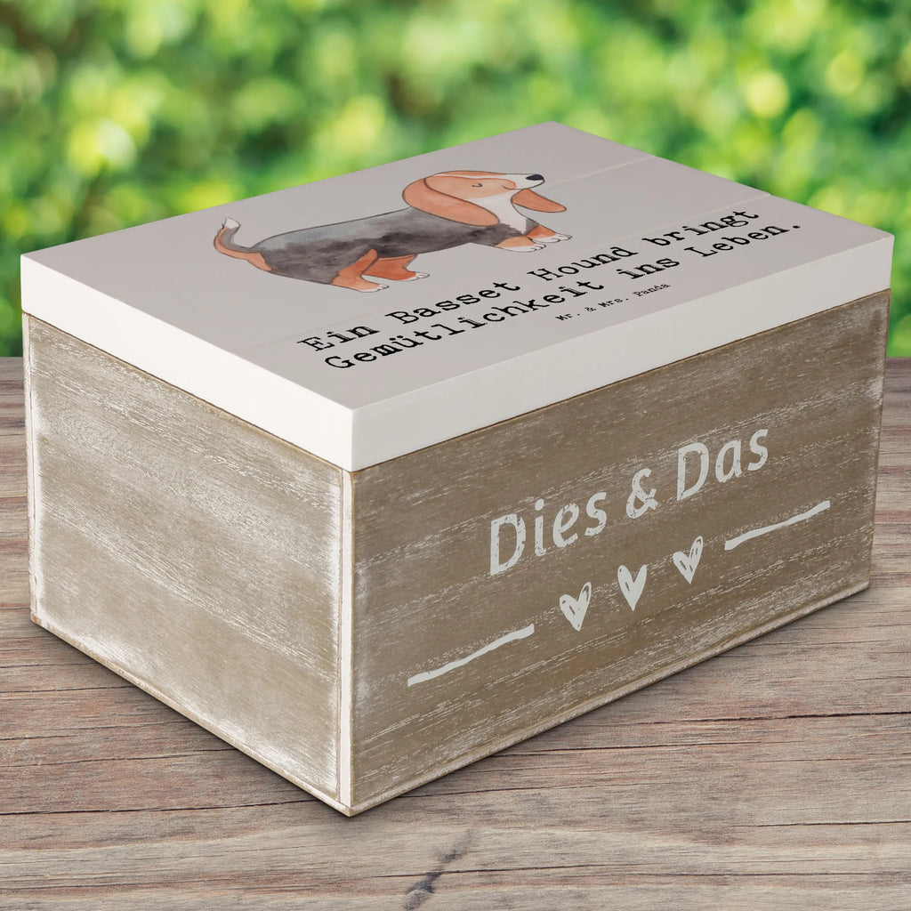 Holzkiste Basset Hound Gemütlichkeit Aufbewahrungsbox, XXL, Erinnerungsbox, Geschenkbox, Kiste, Schatulle, Truhe, Erinnerungskiste, Holzkiste, Schatzkiste, Geschenkdose, Dekokiste, Hund, Hunderasse, Rassehund, Hundebesitzer, Geschenk, Tierfreund, Schenken, Welpe