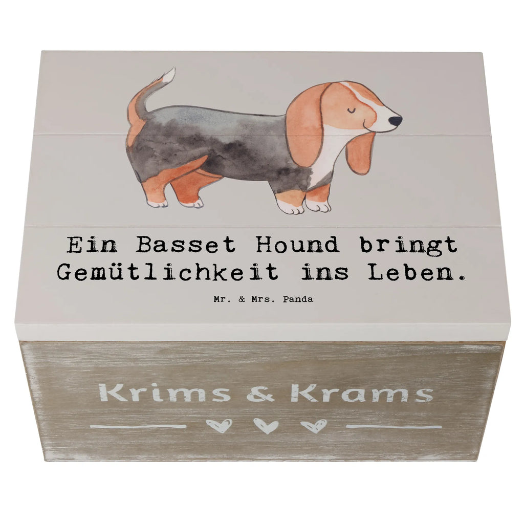 Holzkiste Basset Hound Gemütlichkeit Aufbewahrungsbox, XXL, Erinnerungsbox, Geschenkbox, Kiste, Schatulle, Truhe, Erinnerungskiste, Holzkiste, Schatzkiste, Geschenkdose, Dekokiste, Hund, Hunderasse, Rassehund, Hundebesitzer, Geschenk, Tierfreund, Schenken, Welpe