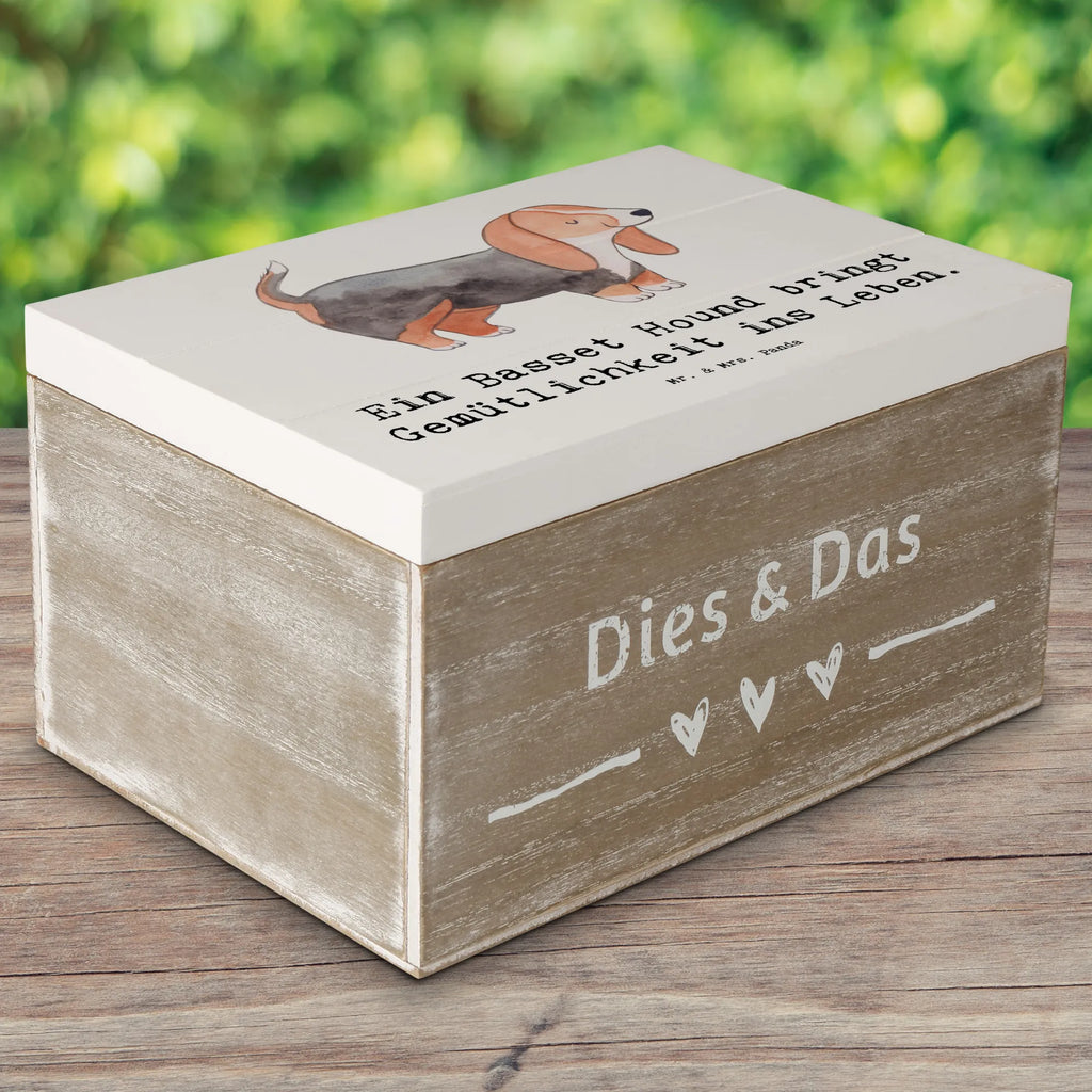 Holzkiste Basset Hound Gemütlichkeit Aufbewahrungsbox, XXL, Erinnerungsbox, Geschenkbox, Kiste, Schatulle, Truhe, Erinnerungskiste, Holzkiste, Schatzkiste, Geschenkdose, Dekokiste, Hund, Hunderasse, Rassehund, Hundebesitzer, Geschenk, Tierfreund, Schenken, Welpe