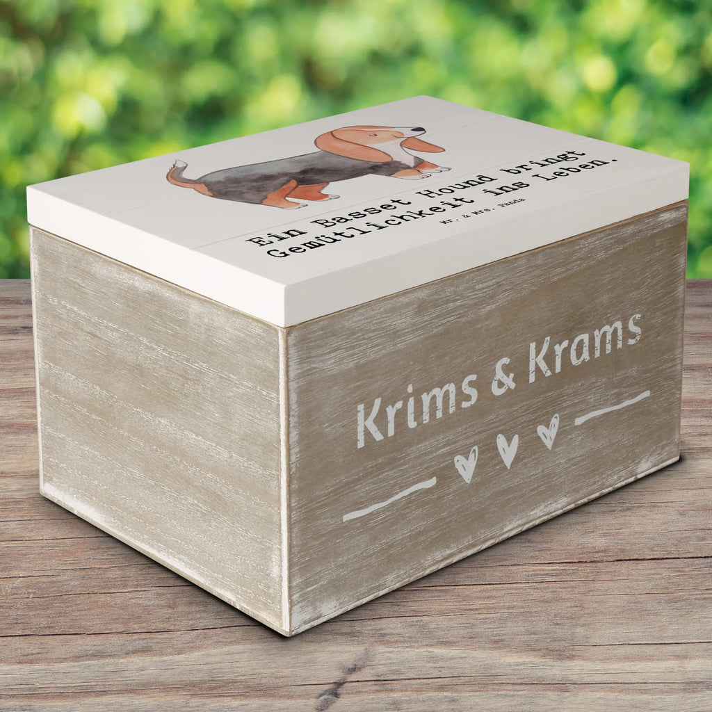 Holzkiste Basset Hound Gemütlichkeit Aufbewahrungsbox, XXL, Erinnerungsbox, Geschenkbox, Kiste, Schatulle, Truhe, Erinnerungskiste, Holzkiste, Schatzkiste, Geschenkdose, Dekokiste, Hund, Hunderasse, Rassehund, Hundebesitzer, Geschenk, Tierfreund, Schenken, Welpe