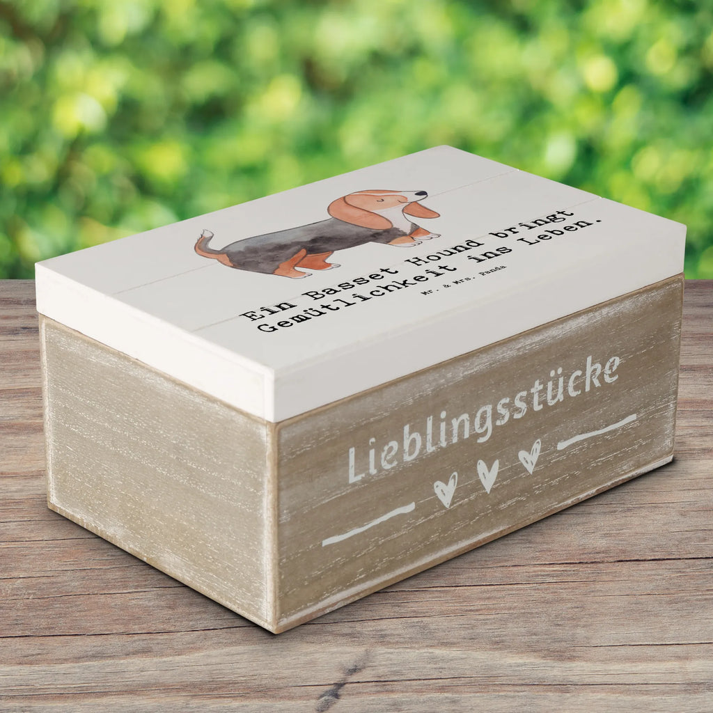 Holzkiste Basset Hound Gemütlichkeit Aufbewahrungsbox, XXL, Erinnerungsbox, Geschenkbox, Kiste, Schatulle, Truhe, Erinnerungskiste, Holzkiste, Schatzkiste, Geschenkdose, Dekokiste, Hund, Hunderasse, Rassehund, Hundebesitzer, Geschenk, Tierfreund, Schenken, Welpe