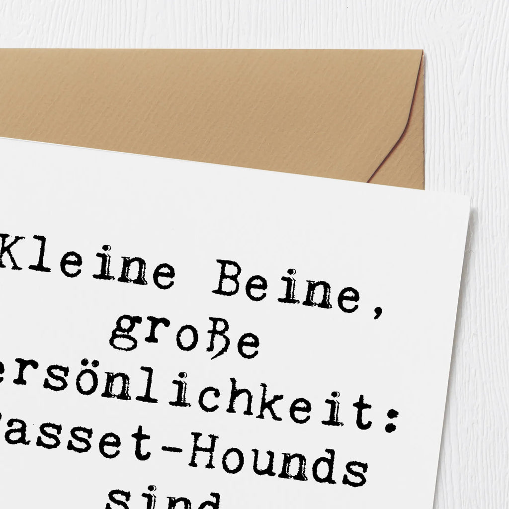 Deluxe Card Saying Kleine Beine, große Persönlichkeit: Basset-Hounds sind einzigartig! Hochzeitskarte, Klappkarte, Glückwunschkarte, Hochwertige Grußkarte, Karte, Einladungskarte, Grußkarte, Geburtstagskarte, Hochwertige Klappkarte, Hund, Hunderasse, Rassehund, Hundebesitzer, Geschenk, Tierfreund, Schenken, Welpe