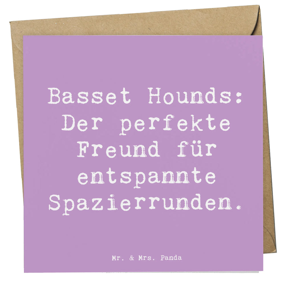 Deluxe Card Saying Basset Hounds: Der perfekte Freund für entspannte Spazierrunden. Grußkarte, Hochwertige Klappkarte, Einladungskarte, Geburtstagskarte, Hochwertige Grußkarte, Hochzeitskarte, Klappkarte, Karte, Glückwunschkarte, Hund, Hunderasse, Rassehund, Hundebesitzer, Geschenk, Tierfreund, Schenken, Welpe