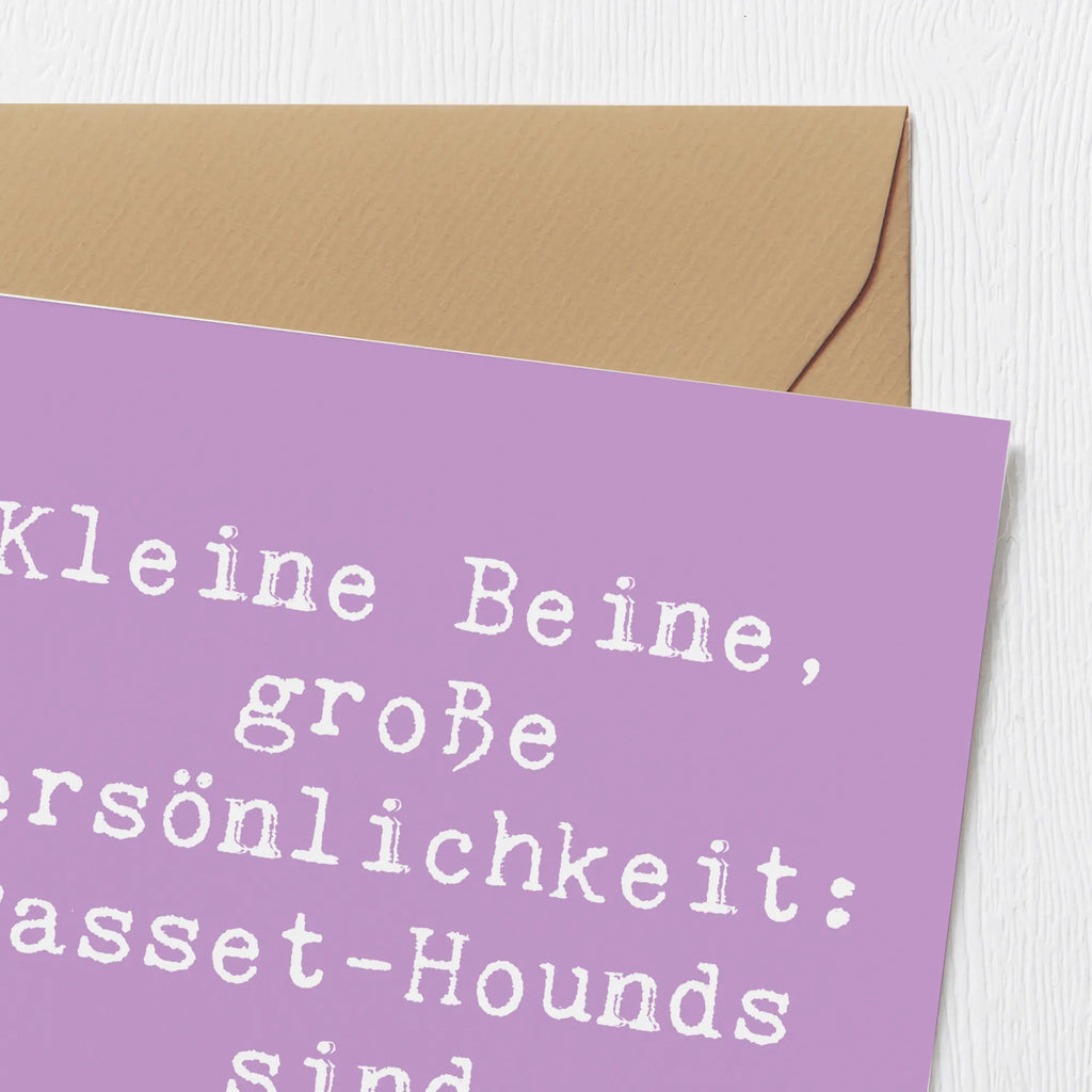Deluxe Card Saying Kleine Beine, große Persönlichkeit: Basset-Hounds sind einzigartig! Hochzeitskarte, Klappkarte, Glückwunschkarte, Hochwertige Grußkarte, Karte, Einladungskarte, Grußkarte, Geburtstagskarte, Hochwertige Klappkarte, Hund, Hunderasse, Rassehund, Hundebesitzer, Geschenk, Tierfreund, Schenken, Welpe