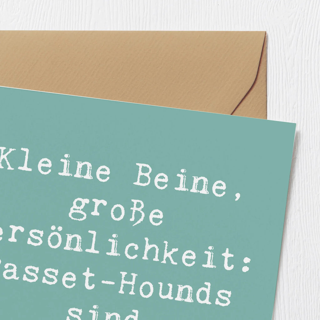 Deluxe Card Saying Kleine Beine, große Persönlichkeit: Basset-Hounds sind einzigartig! Hochzeitskarte, Klappkarte, Glückwunschkarte, Hochwertige Grußkarte, Karte, Einladungskarte, Grußkarte, Geburtstagskarte, Hochwertige Klappkarte, Hund, Hunderasse, Rassehund, Hundebesitzer, Geschenk, Tierfreund, Schenken, Welpe