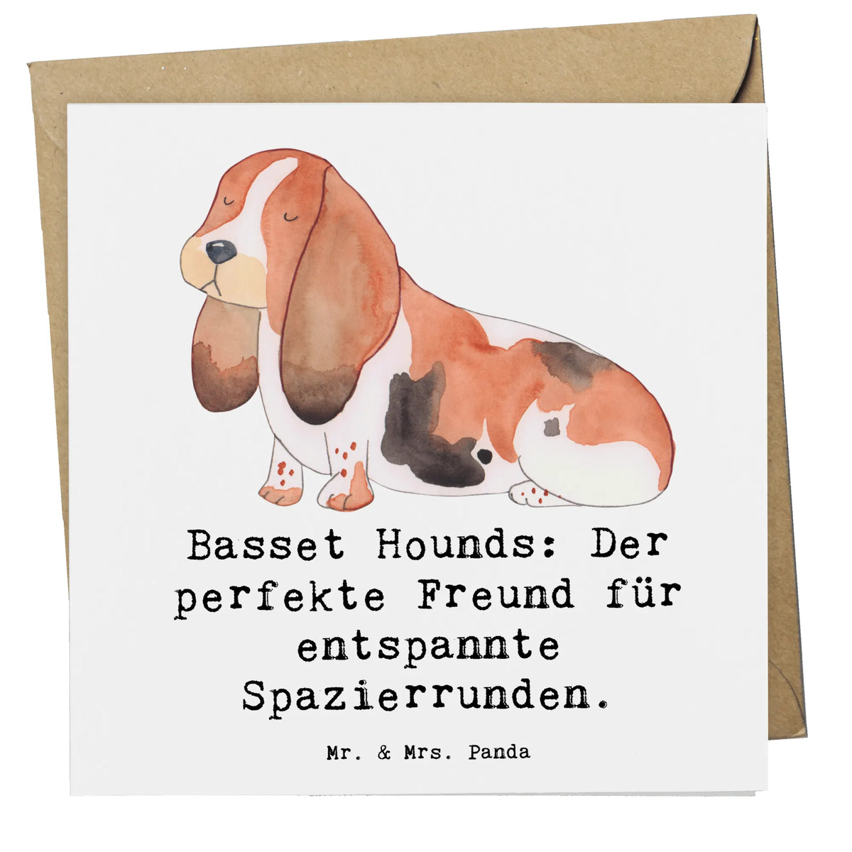 Deluxe Karte Basset Hound Freund Glückwunschkarte, Grußkarte, doppelkarte, Klappkarte, anlasskarte, faltkarte, Geschenk, Schenken, Hund, Hunderasse, Rassehund, Hundebesitzer, Tierfreund, Welpe