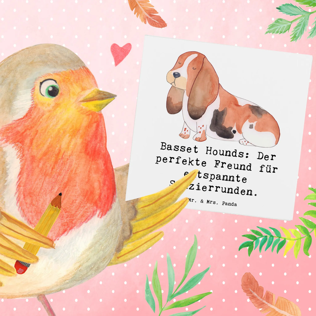 Deluxe Karte Basset Hound Freund Hochwertige Klappkarte, Karte, Klappkarte, Geburtstagskarte, Hochwertige Grußkarte, Einladungskarte, Glückwunschkarte, Grußkarte, Hochzeitskarte, Hund, Hunderasse, Rassehund, Hundebesitzer, Geschenk, Tierfreund, Schenken, Welpe