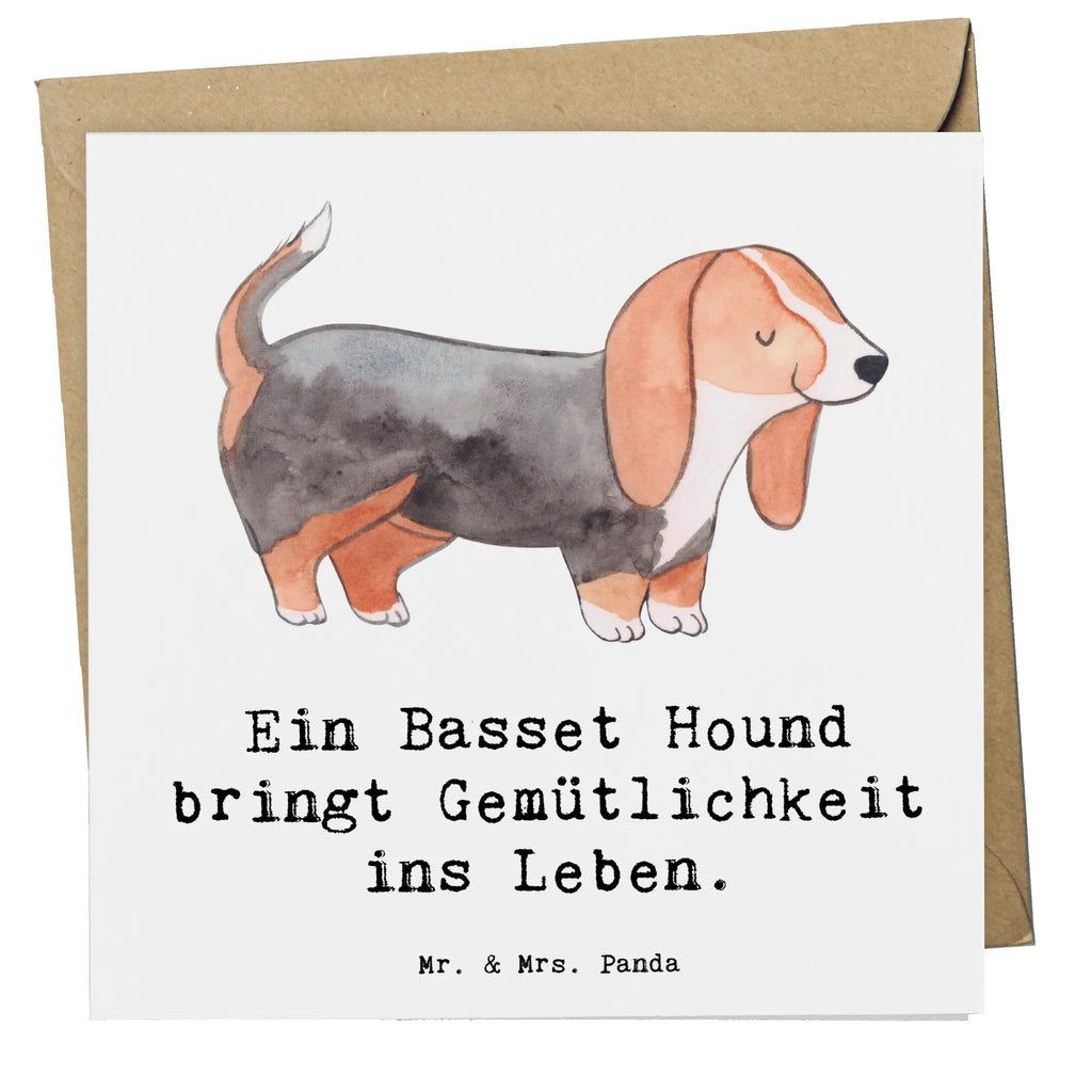 Deluxe Card Ein Basset Hound bringt Gemütlichkeit ins Leben. Hochwertige Klappkarte, Klappkarte, Glückwunschkarte, Einladungskarte, Hochzeitskarte, Hochwertige Grußkarte, Karte, Geburtstagskarte, Grußkarte, Hund, Hunderasse, Rassehund, Hundebesitzer, Geschenk, Tierfreund, Schenken, Welpe