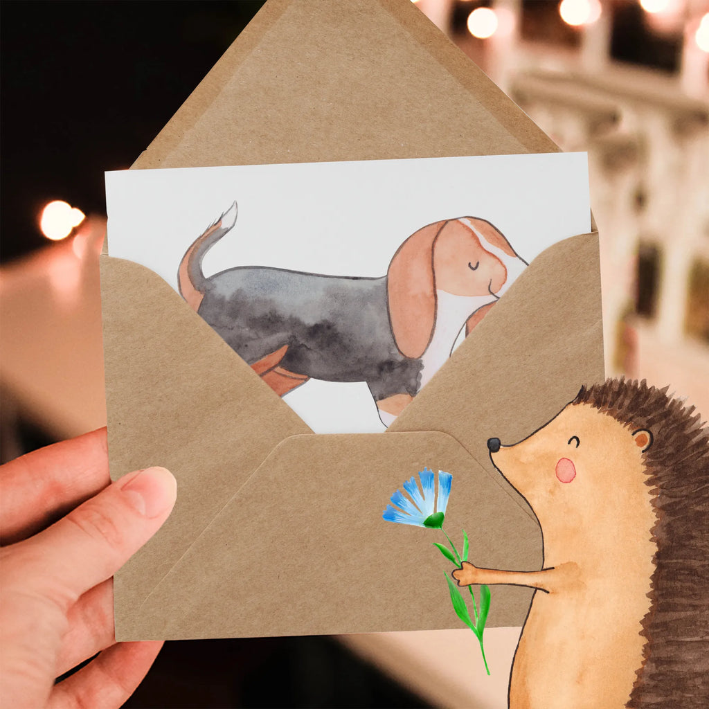 Deluxe Card Kleine Beine, große Persönlichkeit: Basset-Hounds sind einzigartig! Hochzeitskarte, Karte, Klappkarte, Grußkarte, Hochwertige Klappkarte, Hochwertige Grußkarte, Glückwunschkarte, Einladungskarte, Geburtstagskarte, Hund, Hunderasse, Rassehund, Hundebesitzer, Geschenk, Tierfreund, Schenken, Welpe